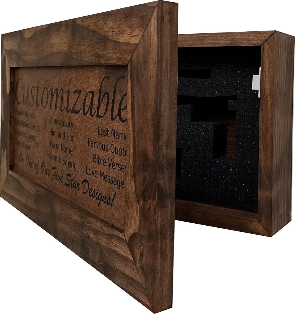 Bellewood Designs Customizable Gun Cabinet Wall Decoration - Personalized Gun Safe To Securely Store Your Gun In Plain Sight