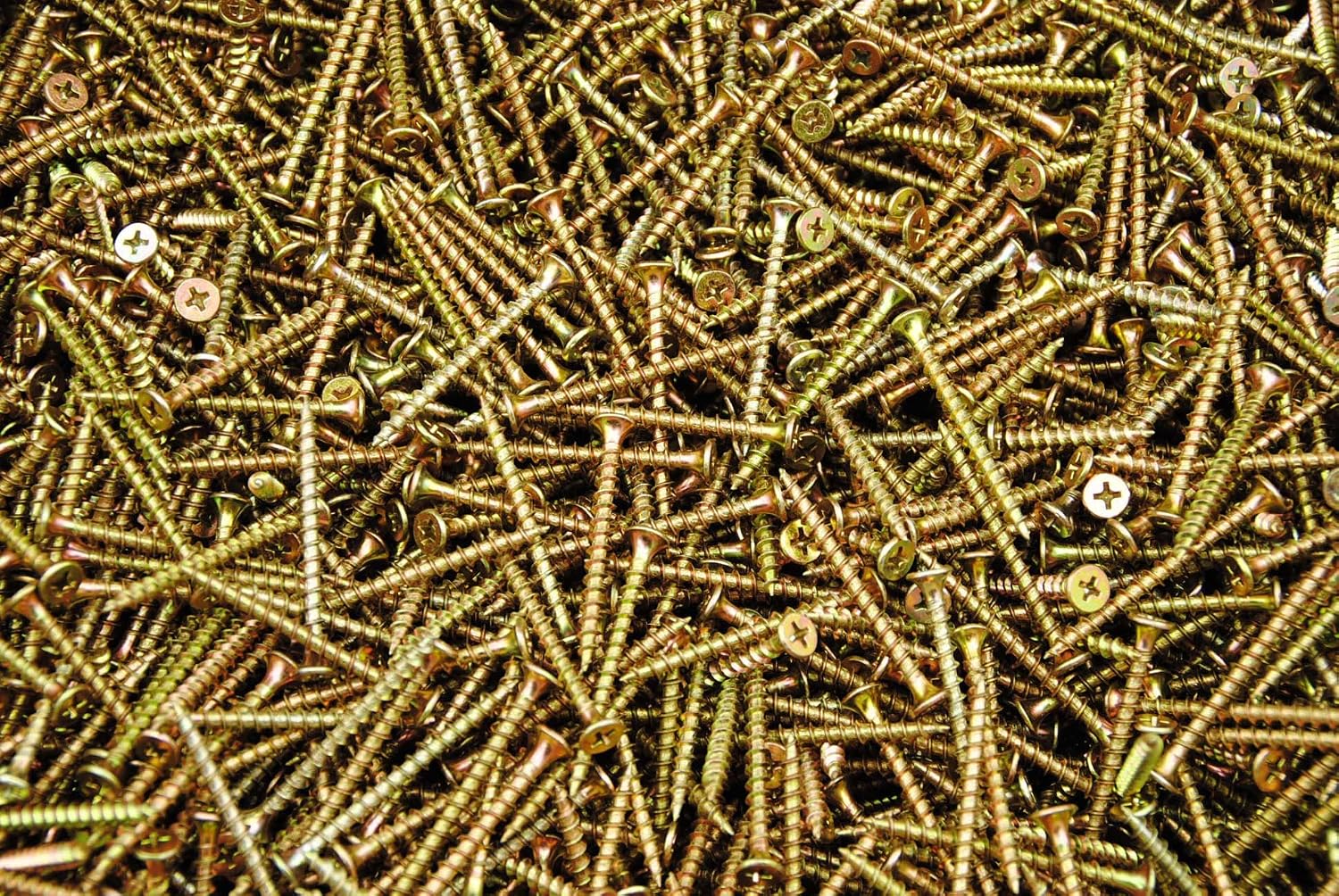 (3500) Phillips Bugle Head 8 x 2 Coarse Drywall Wood Screw - Yellow Zinc Bulk
