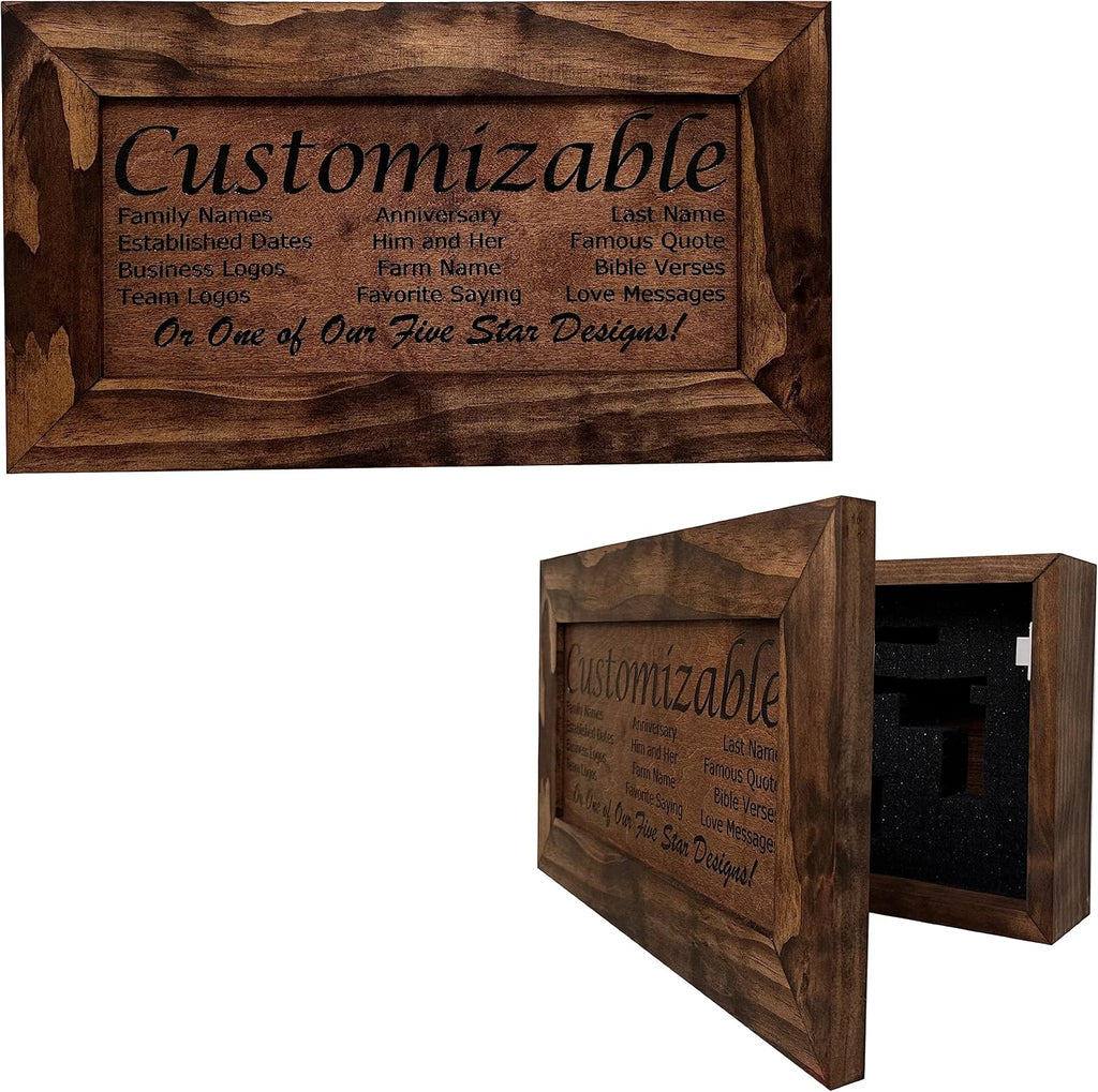 Bellewood Designs Customizable Gun Cabinet Wall Decoration - Personalized Gun Safe To Securely Store Your Gun In Plain Sight