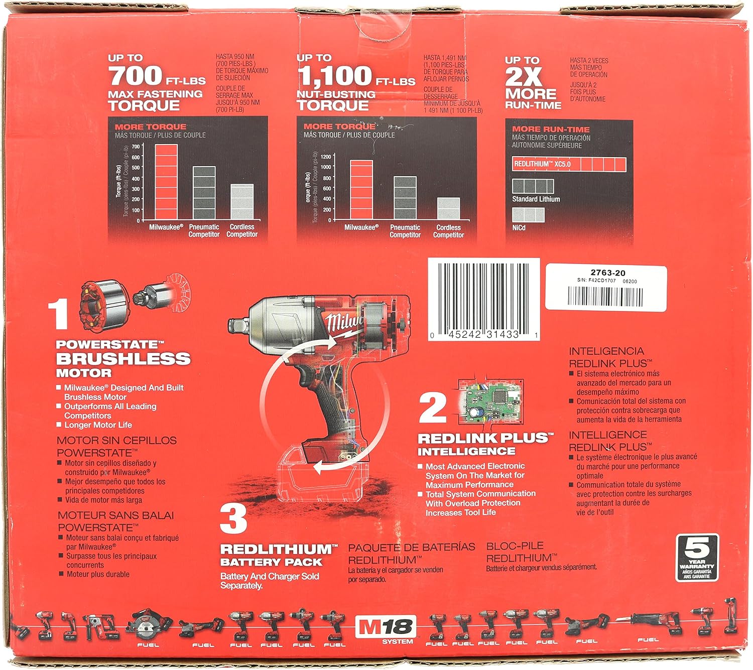 Milwaukee M18 Fuel 1/2- Inch. High Torque Impact Wrench with Friction Ring