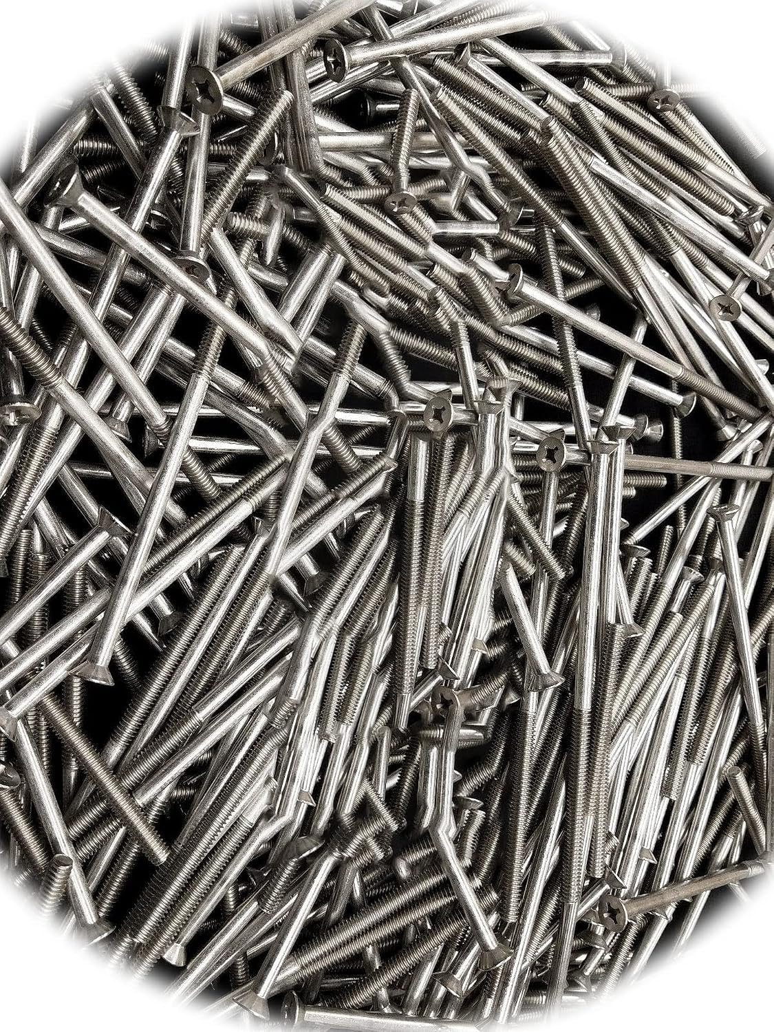 (Qty 50pcs) 1/4-20x6 Phillips Flat Head Machine Screws Stainless Steel 1/4 x 6' inch Hardware Fastener Kit Set RV8104S