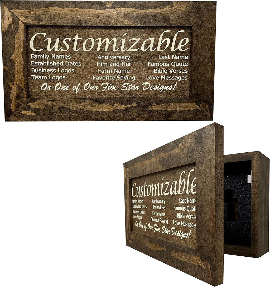 Bellewood Designs Customizable Gun Cabinet Wall Decoration - Personalized Gun Safe To Securely Store Your Gun In Plain Sight