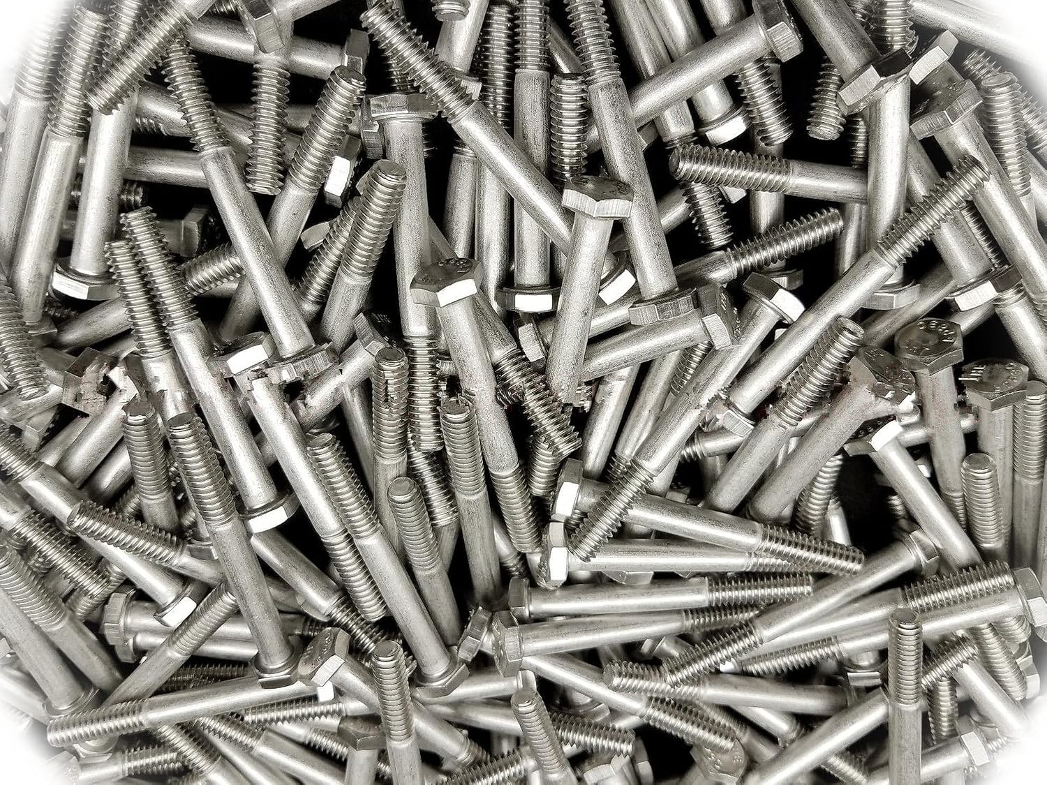 (Qty 150pcs) 1/4-20X2-1/4 Stainless Steel Hex Head Cap Screws 1/4X2-1/4 Bolts .25x2.25 Multi-Purpose Comprehensive Hardware Fastener Assortment Kit Cit01932Riv