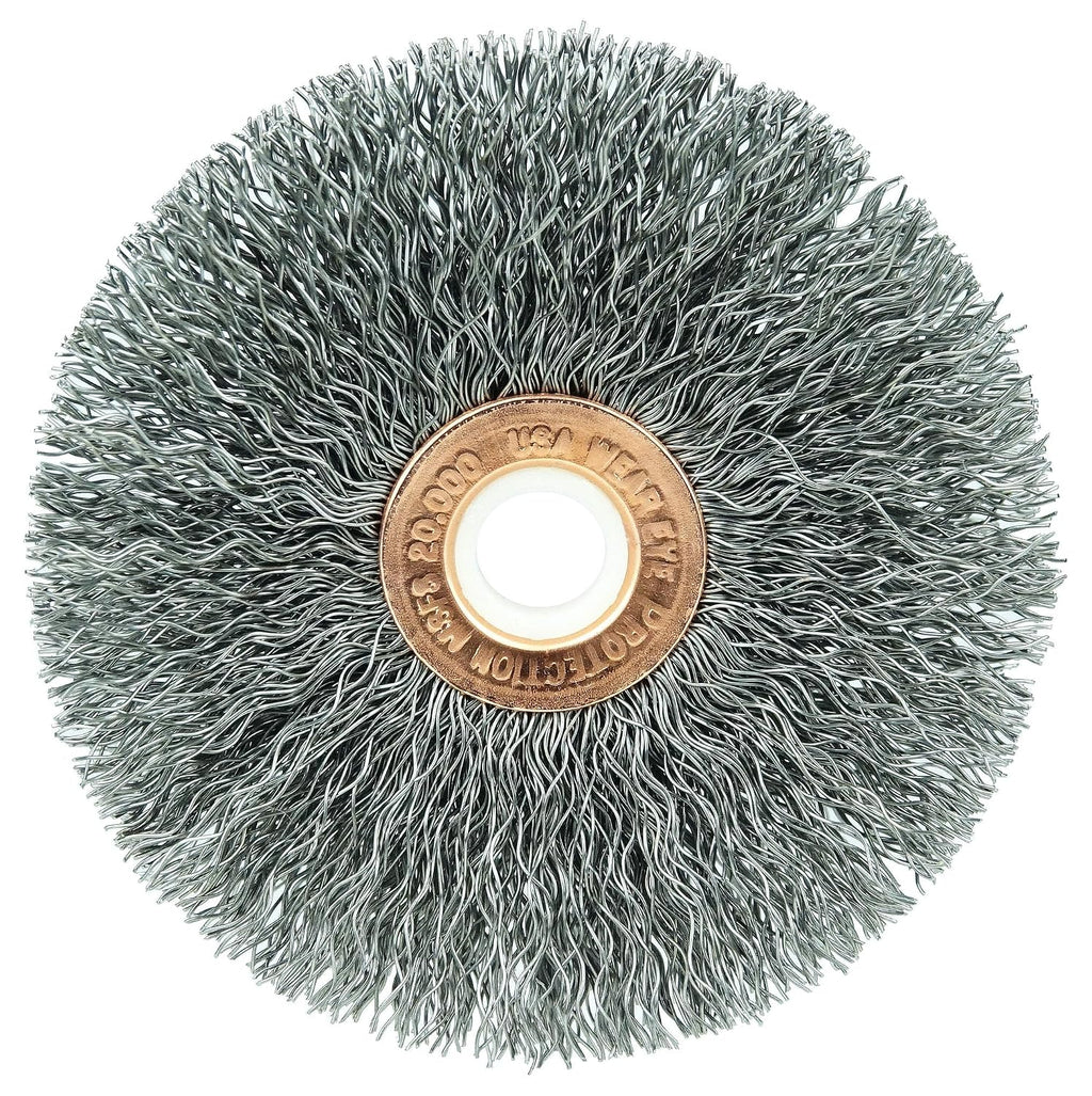 Weiler 15553 3' Crimped Wire Wheel, .0104' Steel Fill, 1/2' Arbor Hole, Made in The USA (Pack of 10)