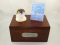 Wooden Pet Urns for Dogs with Chocolate Labrador Lab Retriever Stairway to Heaven Figurine & Poem | Personalized Dog Memorial Urn for Ashes | Medium Paulownia Pet Urn for Lab | Conversation Concepts