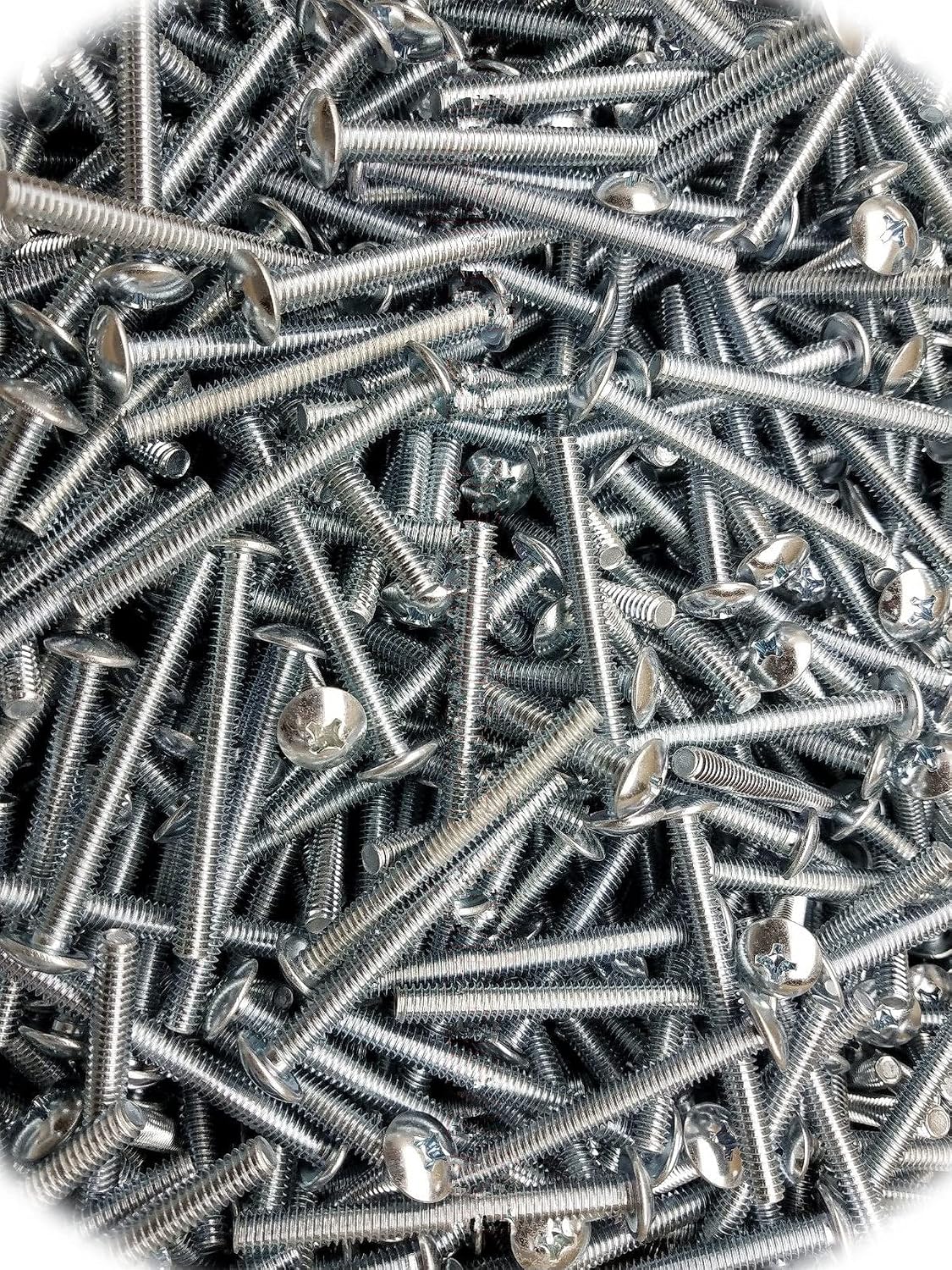 (Qty 200pcs) 1/4-20x2-1/2 Phillips Truss Head Machine Screw 1/4 x 2-1/2 Zinc .250 x 2.5 Hardware Fastener Kit Set RV7020S