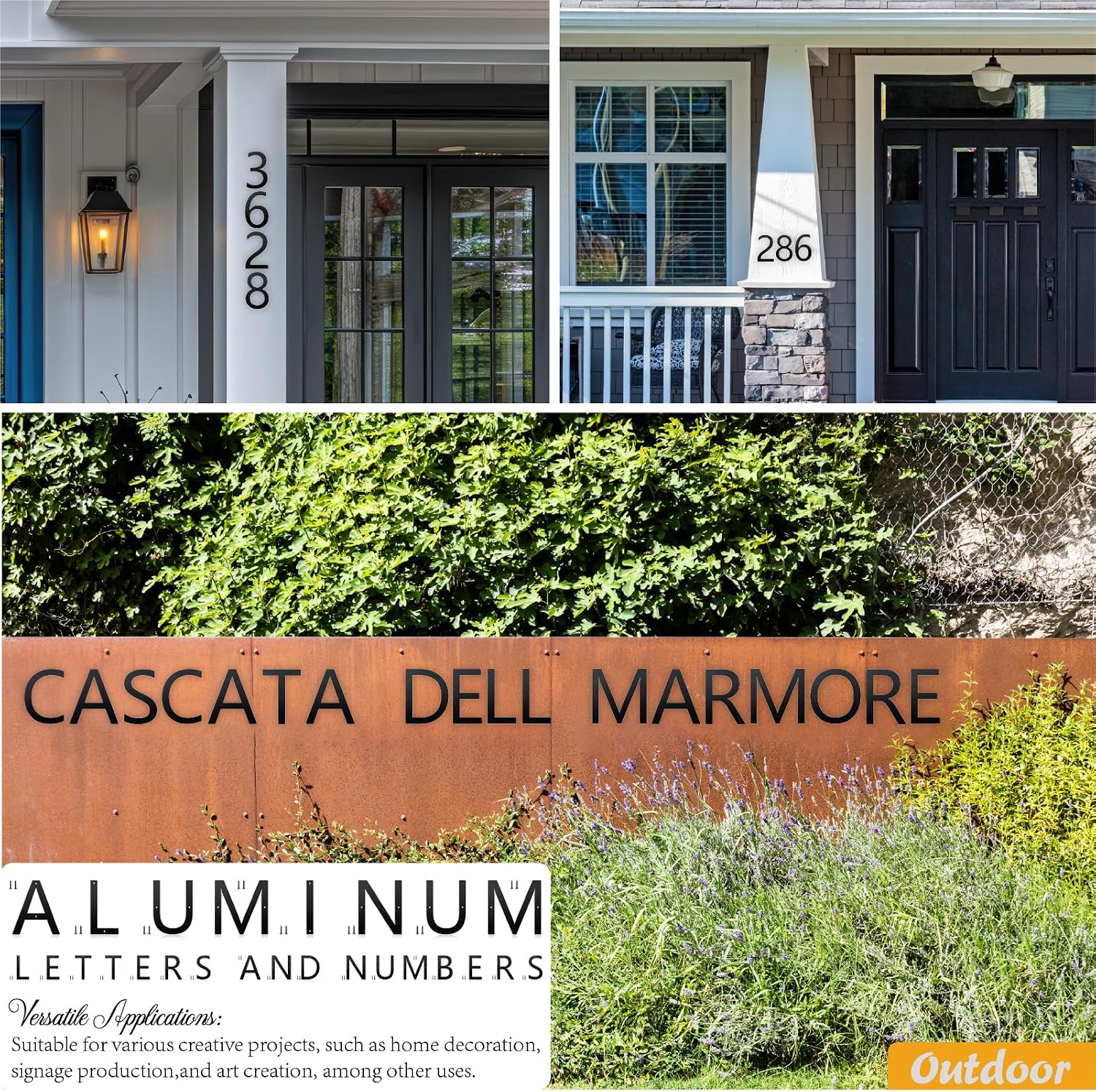 28 Inch House Numbers and Metal Letters for Outdoor Signs, House Numbers for Outside, Aluminum Address Letters and Numbers for Door, Mailbox, Garden, Perfect for Home or Office (Number 4)