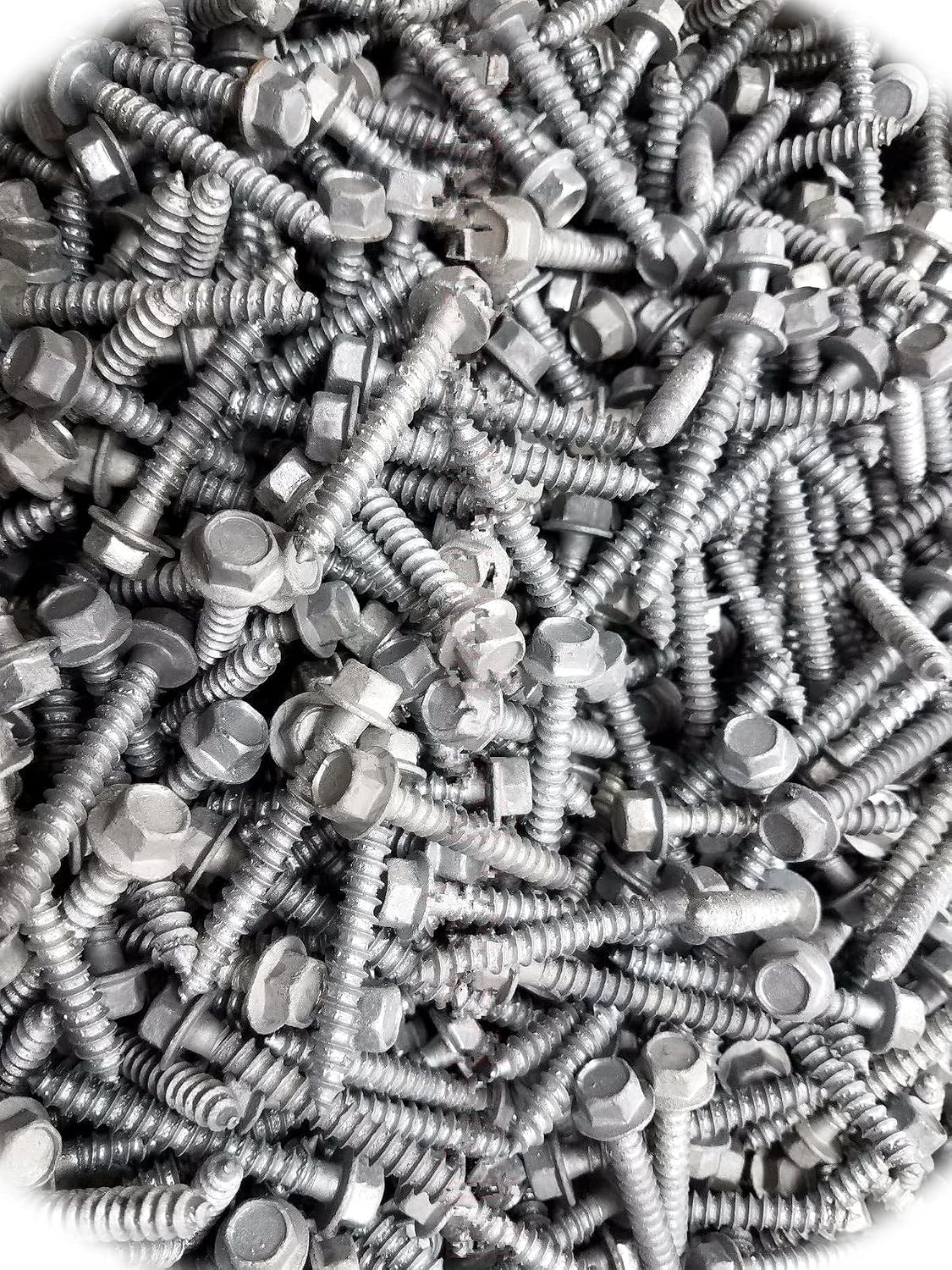 (Qty 200pcs) 1/4 x 2 Galvanized Hex Head Flange Lag Bolts/Wood Screws 1/4x2.00 Hardware Fastener Kit Set RV8481S