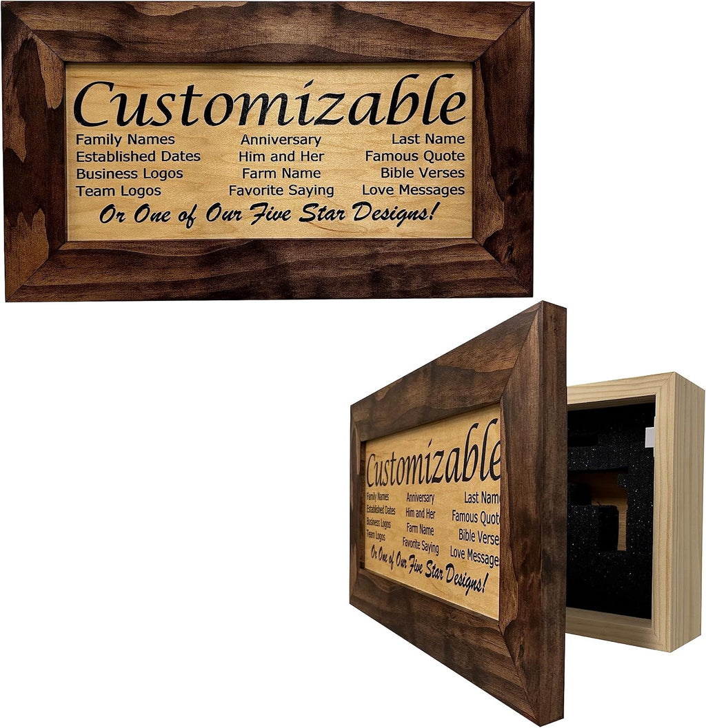 Bellewood Designs Customizable Gun Cabinet Wall Decoration - Personalized Gun Safe To Securely Store Your Gun In Plain Sight