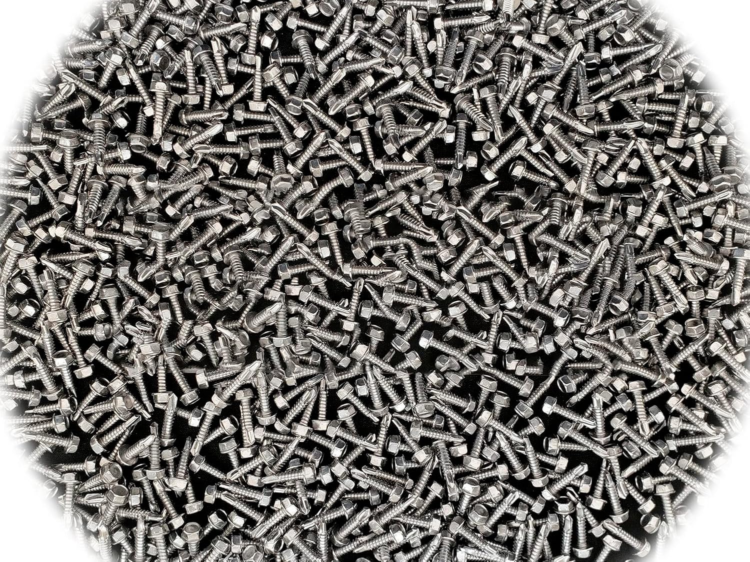 (Qty 250pcs) 410 Stainless Hex Washer Head 1/4 x 1 Self-Drilling Tek Screws IHW 14x1 Multi-Purpose Comprehensive Hardware Fastener Assortment Kit Cit01657Riv