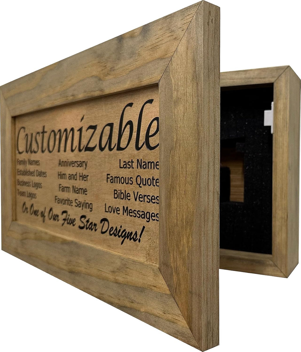 Bellewood Designs Customizable Gun Cabinet Wall Decoration - Personalized Gun Safe To Securely Store Your Gun In Plain Sight