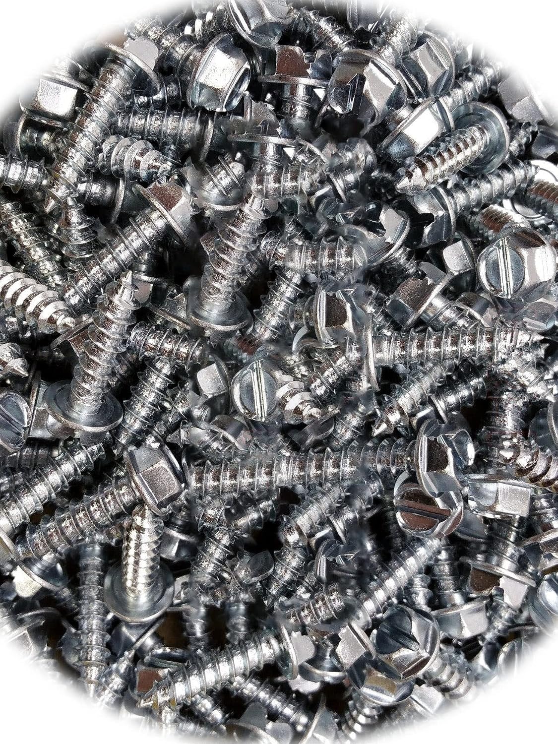 (Qty 400pcs) #14 x 1 Slotted Hex Washer Head Self Tapping Sheet Metal Screws SMS 1/4x1 Hardware Fastener Kit Set RV7657S
