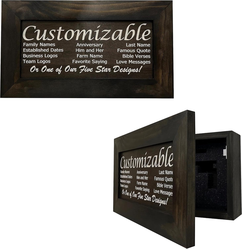 Bellewood Designs Customizable Gun Cabinet Wall Decoration - Personalized Gun Safe To Securely Store Your Gun In Plain Sight