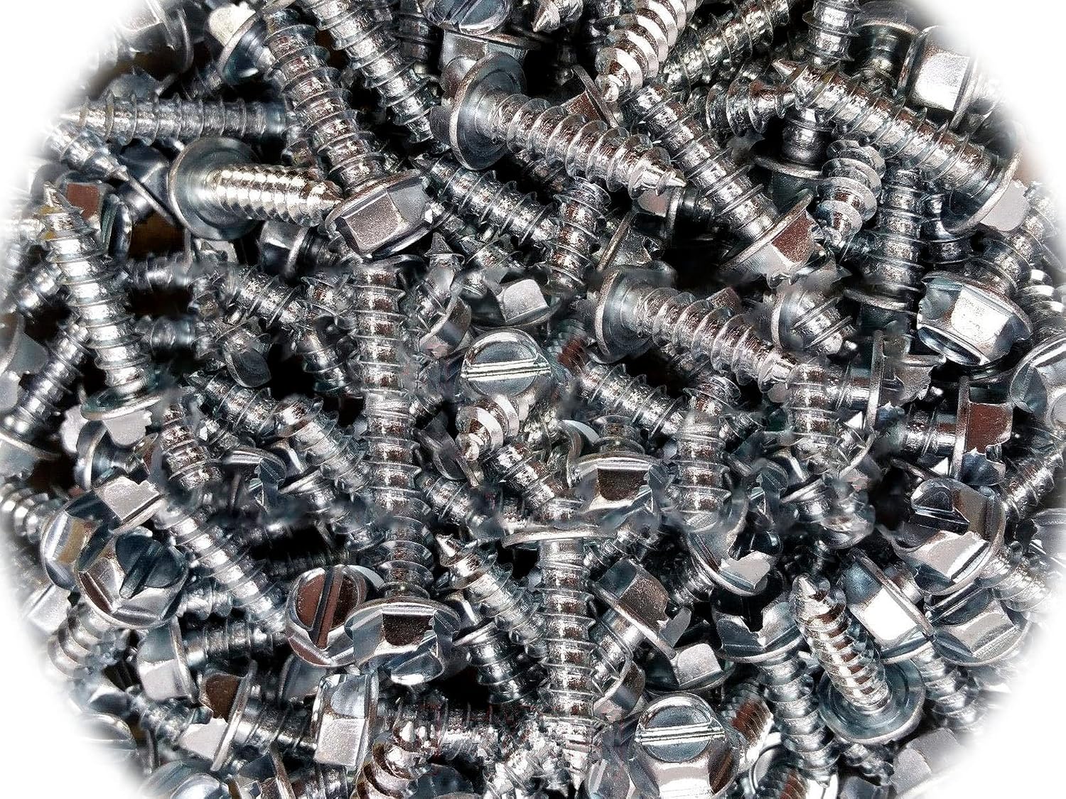 (Qty 500pcs) #14 x 1 Hex Washer Head Self Tapping Sheet Metal Screws SMS 1/4x1 Multi-Purpose Comprehensive Hardware Fastener Assortment Kit Cit02134Riv