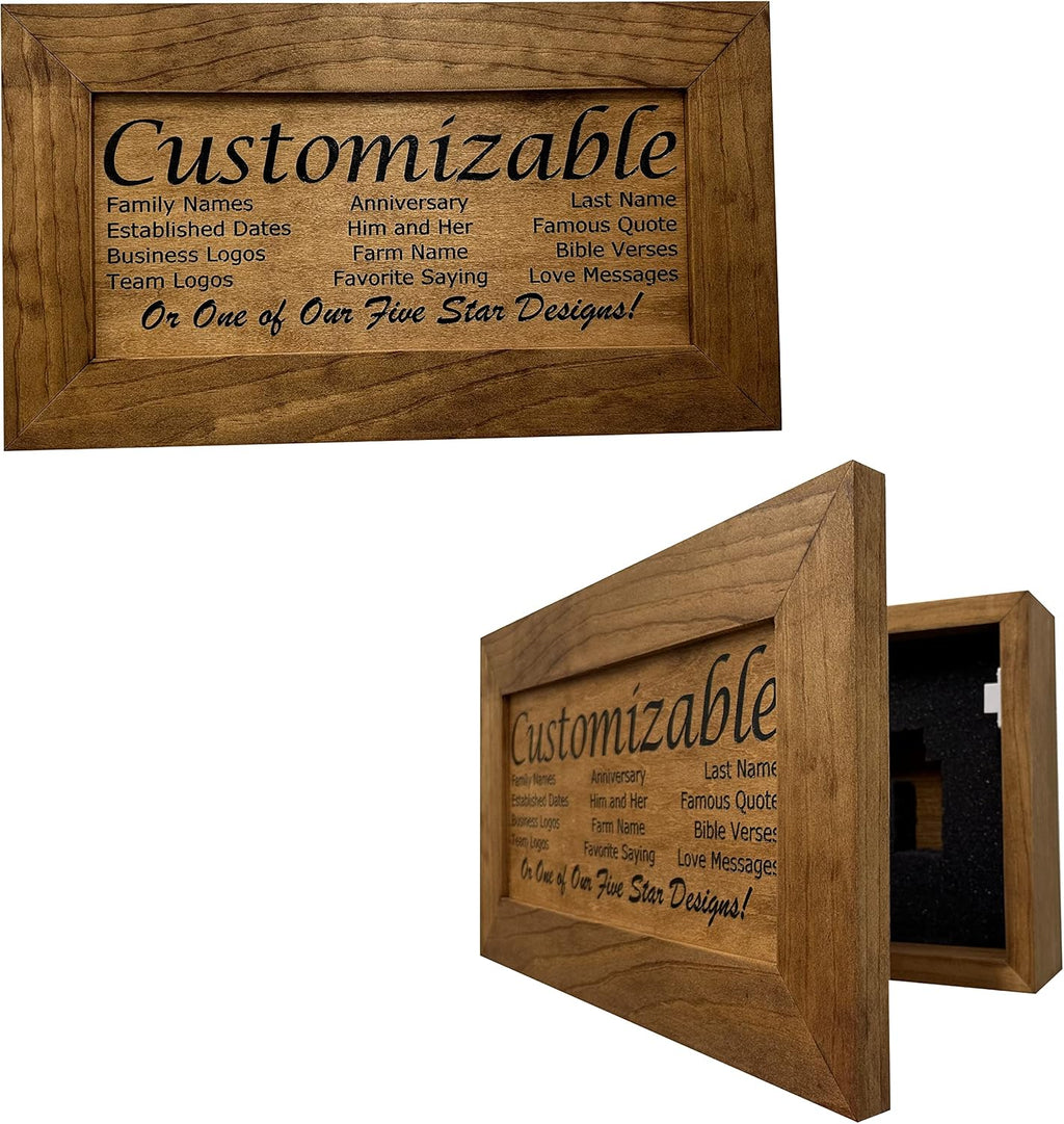 Bellewood Designs Customizable Gun Cabinet Wall Decoration - Personalized Gun Safe To Securely Store Your Gun In Plain Sight