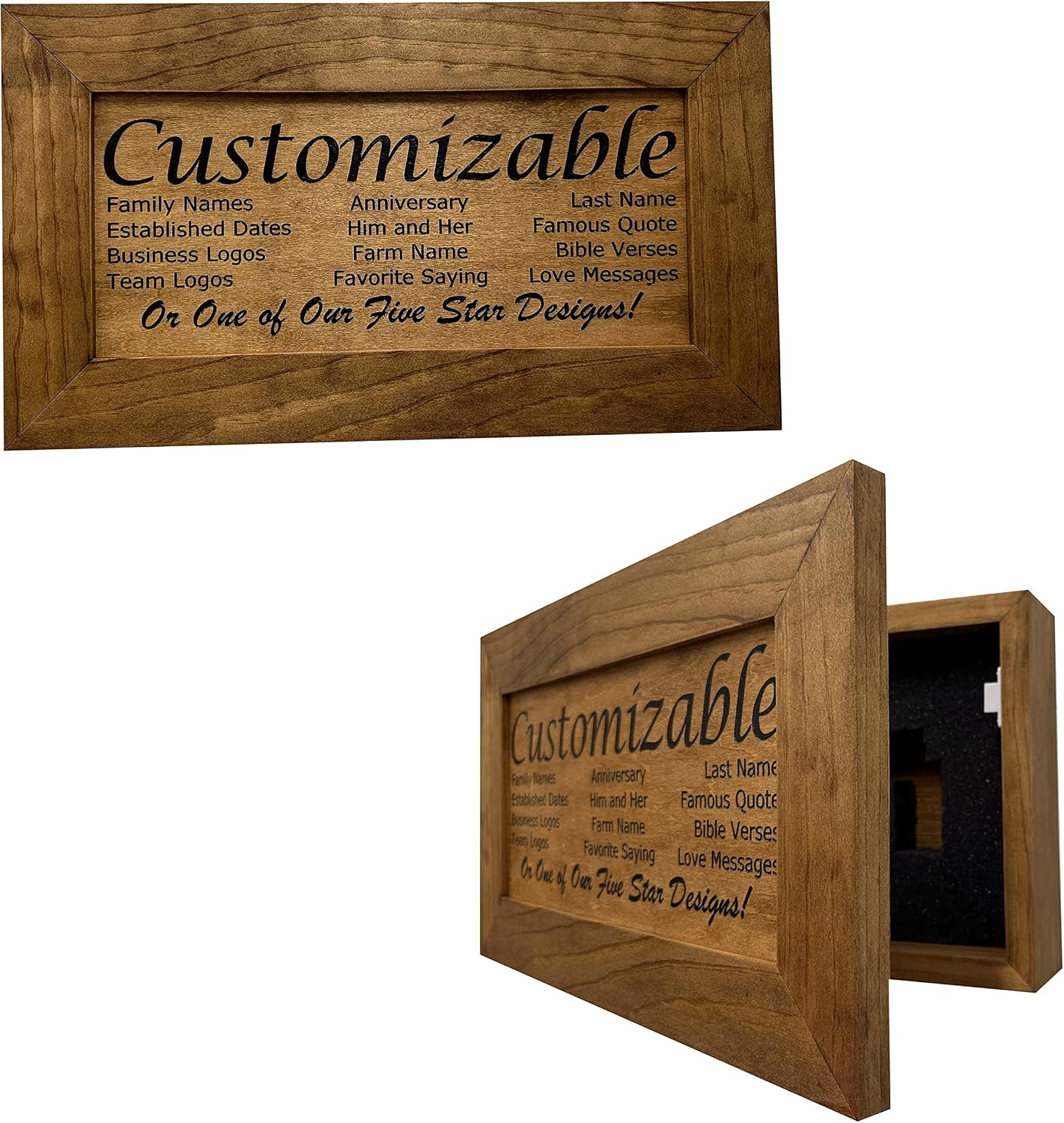 Bellewood Designs Customizable Gun Cabinet Wall Decoration - Personalized Gun Safe To Securely Store Your Gun In Plain Sight