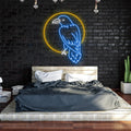 craftnamesign Raven Neon Wall Art with LED Light - Crow Moon Sign Home Decor - Ideal for Gift - Raven Moon Neon sign - Bedroom Decor - Custom Neon Sign