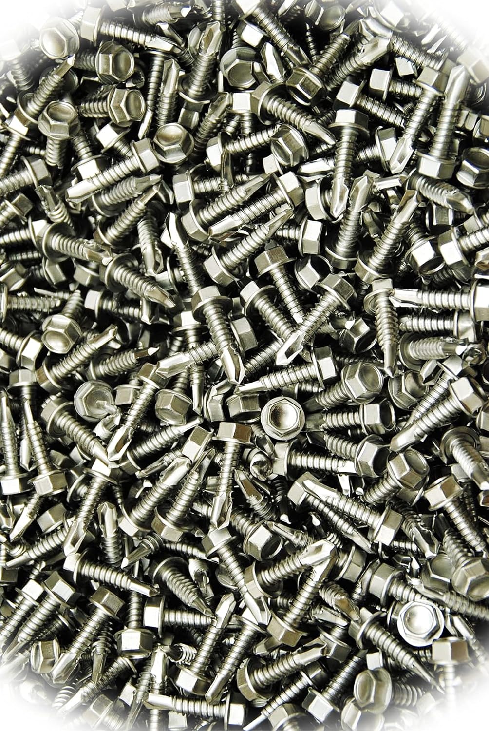 New Pack of (250) Stainless Hex Washer Head 1/4 x 1 Self-Drilling Tek Screw IHW 410 Steel Multi-Purpose Comprehensive Hardware Fastener Assortment Kit MoPNEM03098
