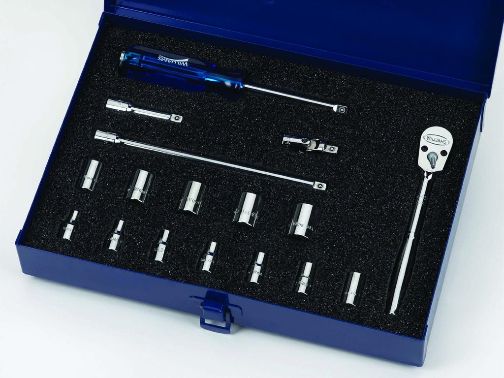 Williams MSM-17HFTB 17-Piece 1/4-Inch Drive Socket and Drive Tool Set with Toolbox