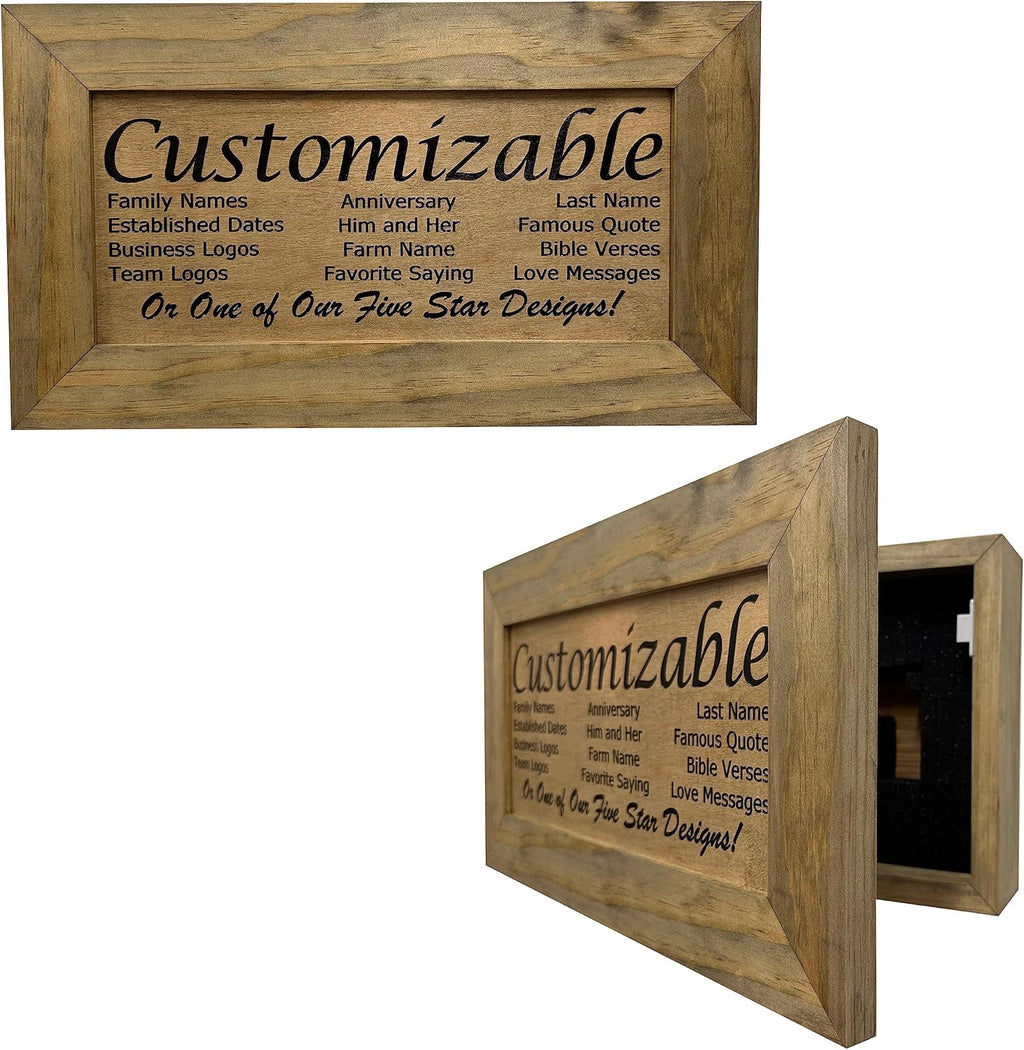 Bellewood Designs Customizable Gun Cabinet Wall Decoration - Personalized Gun Safe To Securely Store Your Gun In Plain Sight