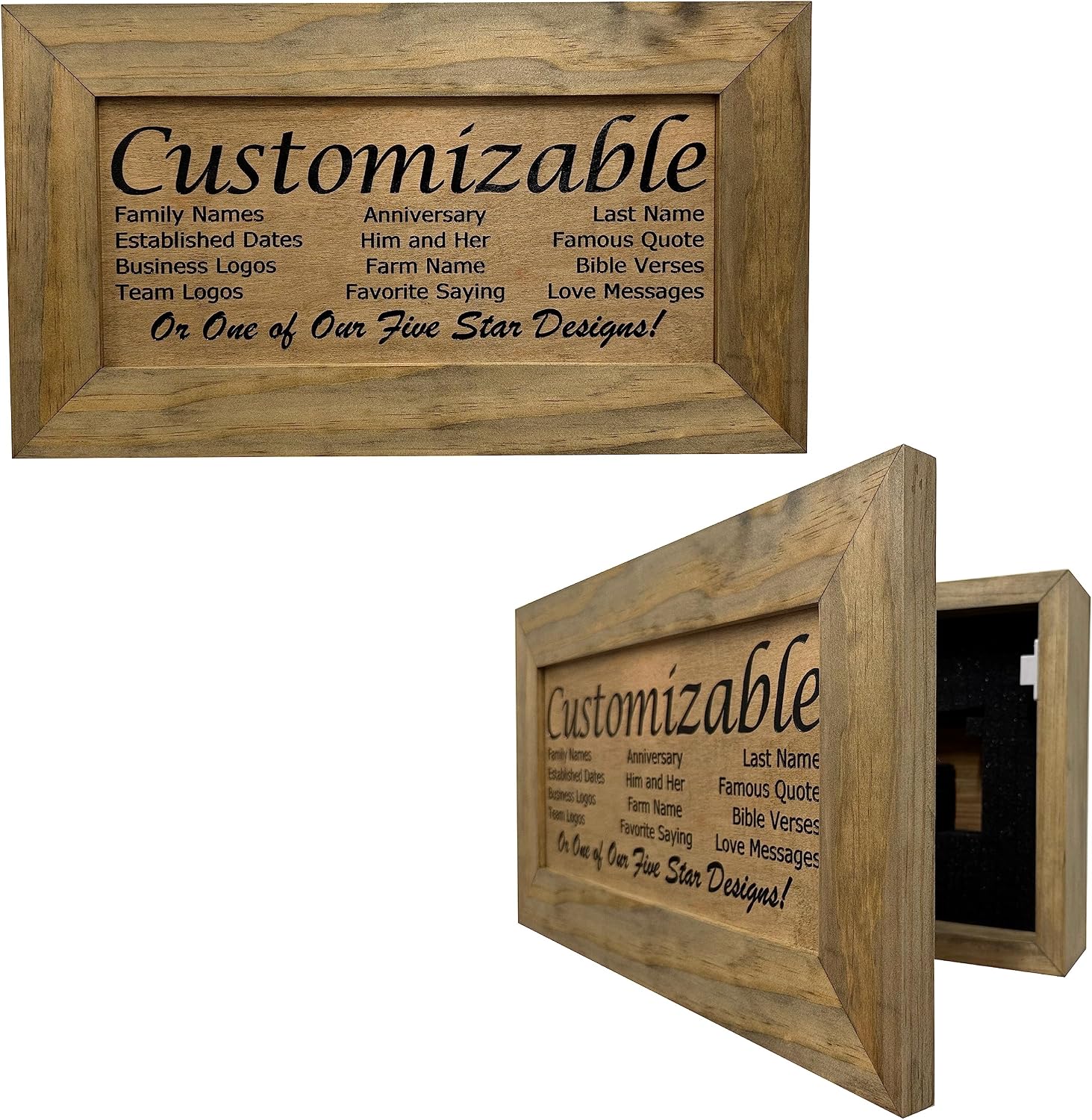 Bellewood Designs Customizable Gun Cabinet Wall Decoration - Personalized Gun Safe To Securely Store Your Gun In Plain Sight