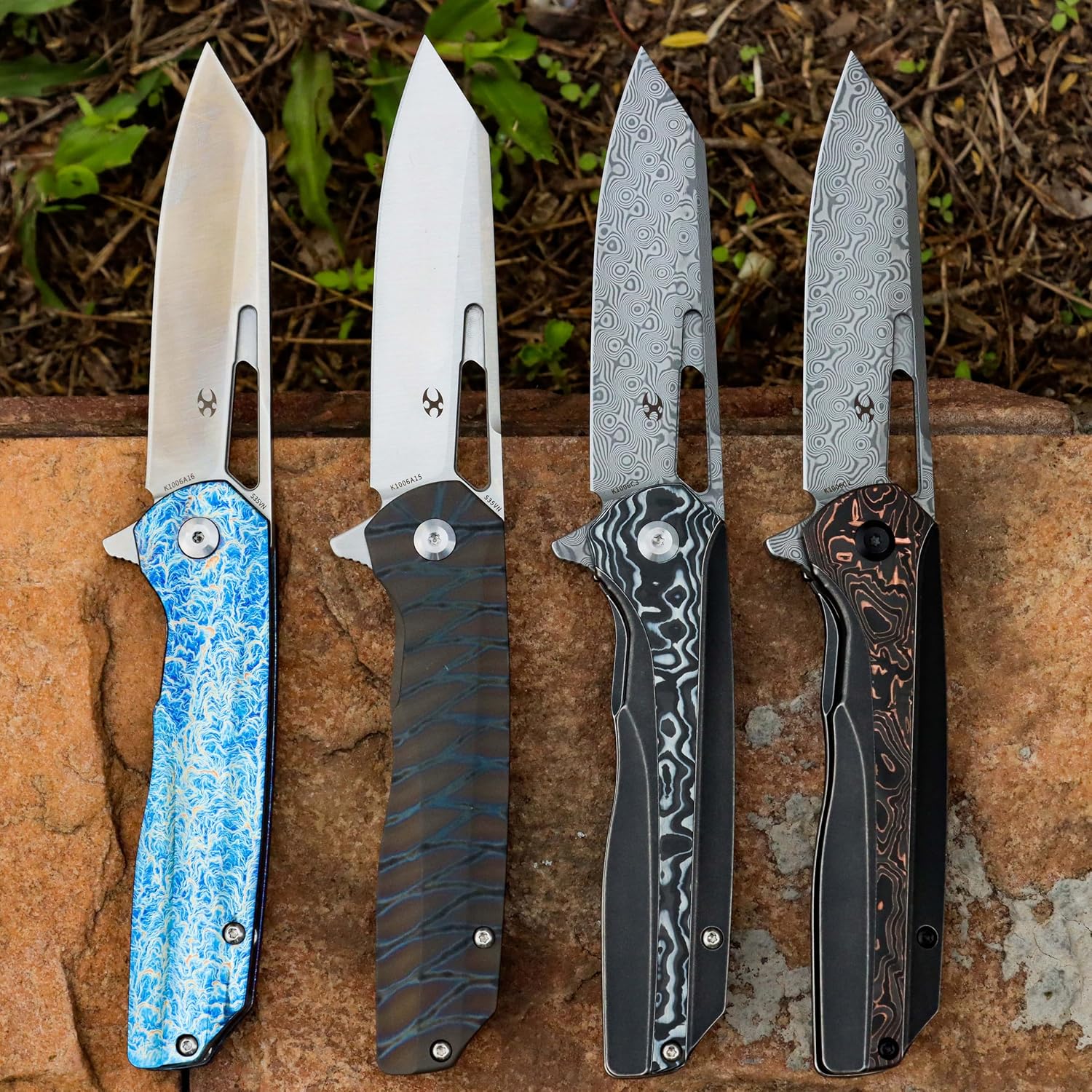 KANSEPT Shard Pocket Folding Knife 3.48'' CPM-S35VN Material with Blackwash Titanium Copper Carbon Fiber Handle Everyday Carry K1006C1