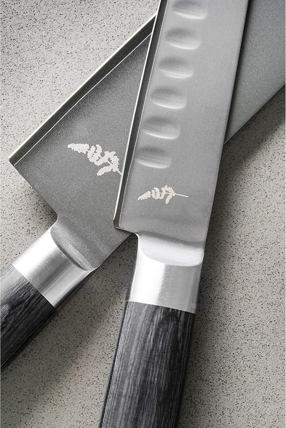 Michel BRAS 7 Piece Knife Set, Handcrafted Kitchen Knife Set, 3 Layer Stainless Steel Blades, Black Pakkawood Handles, Precision and Sharpness for Professional and Home Chefs