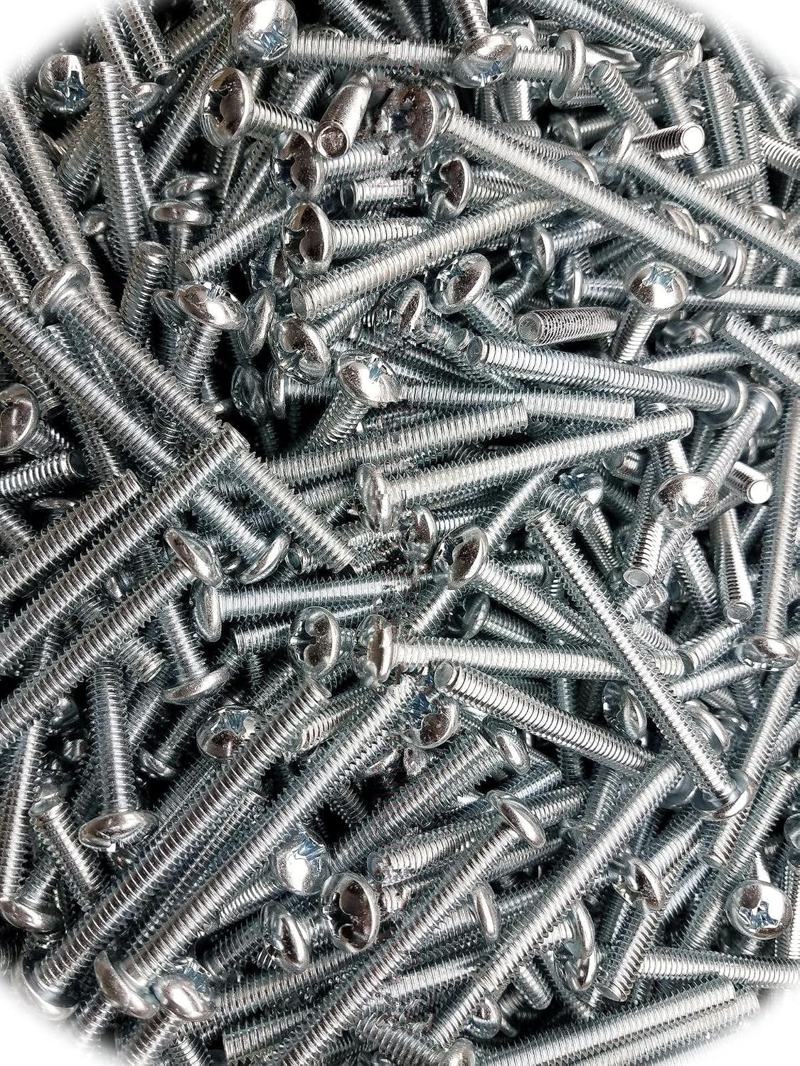 (Qty 175pcs) 1/4-20x2-1/2 Phillips Pan Head Machine Screws 1/4 x 2-1/2 Zinc .250 x 2.5 Hardware Fastener Kit Set RV7187S