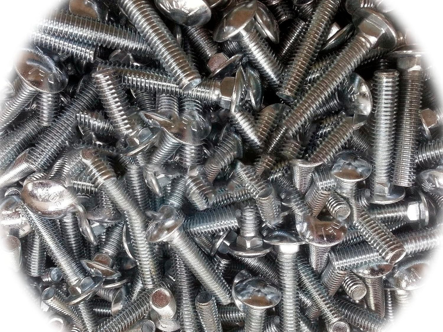 (Qty 100pcs) 3/8-16x2' inch Coarse Thread Grade 5 Carriage Bolts/Screws Zinc Plated Multi-Purpose Comprehensive Hardware Fastener Assortment Kit Cit02624Riv
