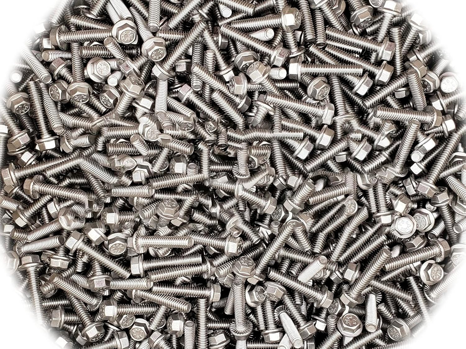 (Qty 250pcs) 1/4-20x1-1/4 Stainless Serrated Hex Head Flange/Bolts Screws 1/4 x 1.25 Multi-Purpose Comprehensive Hardware Fastener Assortment Kit Cit01236Riv