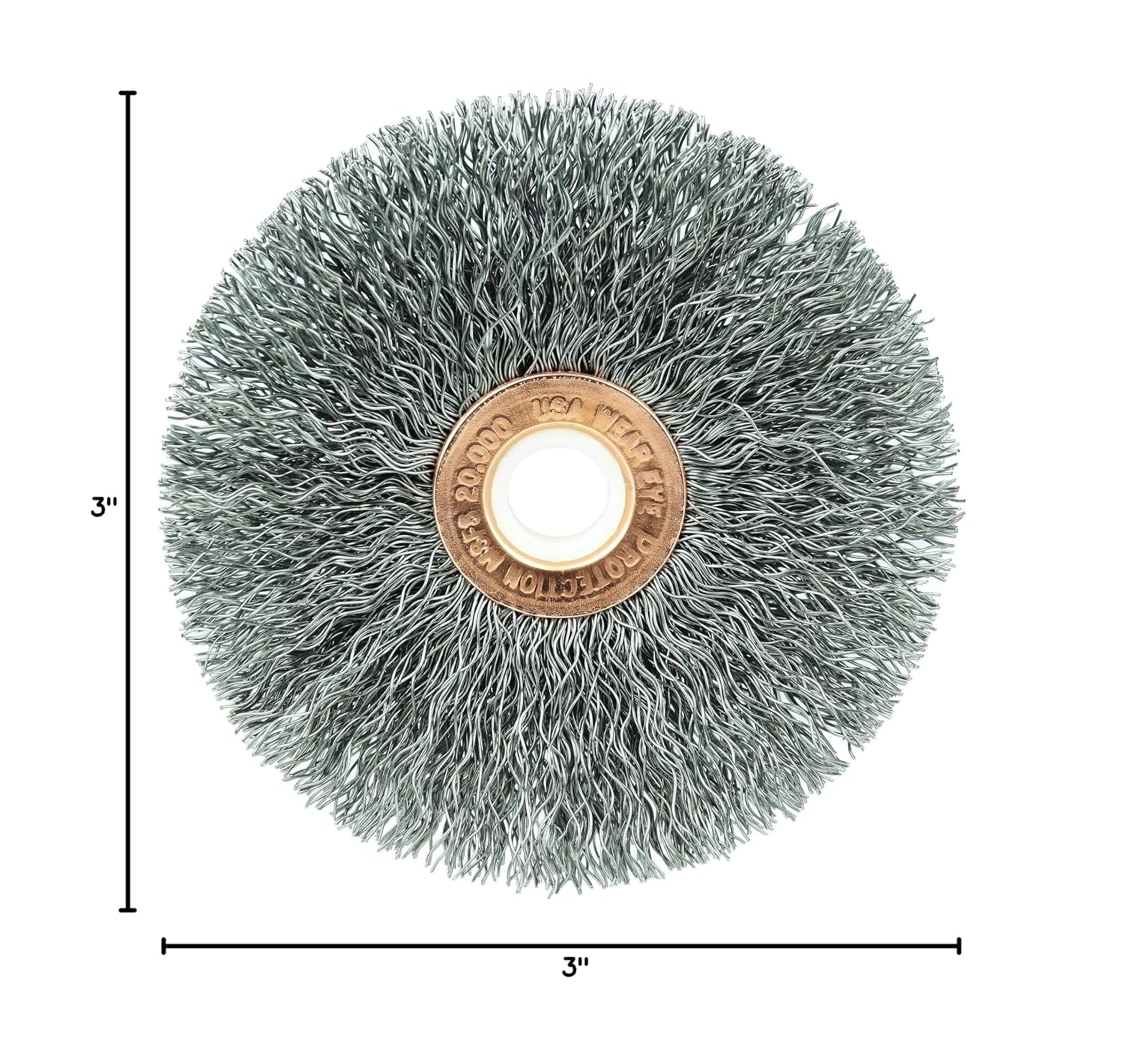Weiler 15553 3' Crimped Wire Wheel, .0104' Steel Fill, 1/2' Arbor Hole, Made in The USA (Pack of 10)
