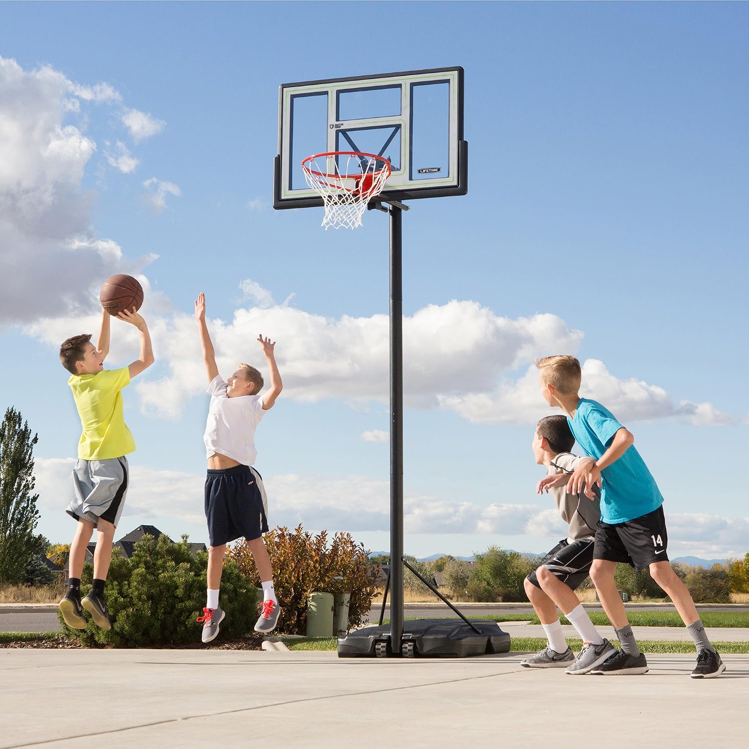 Lifetime Fusion Courtside Portable Basketball System, 46 Inch Backboard