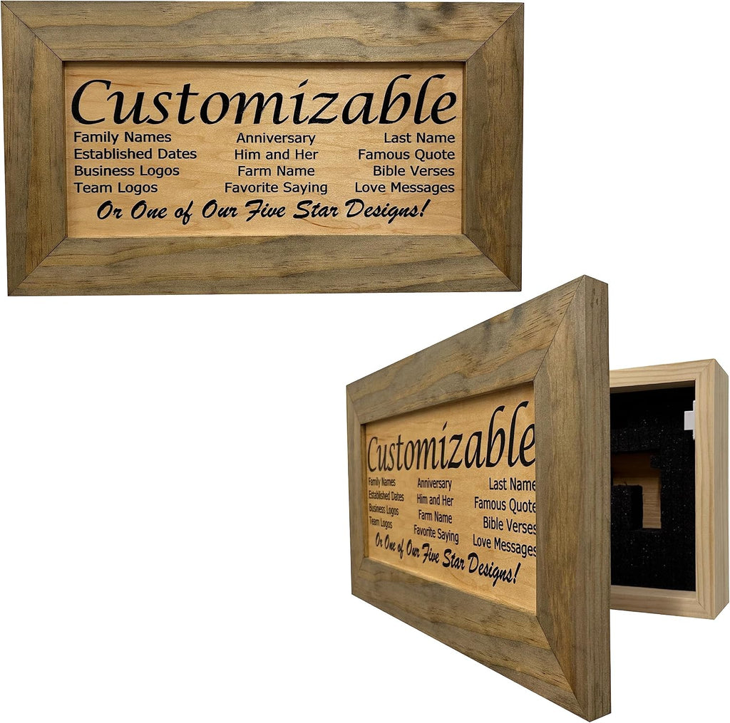 Bellewood Designs Customizable Gun Cabinet Wall Decoration - Personalized Gun Safe To Securely Store Your Gun In Plain Sight