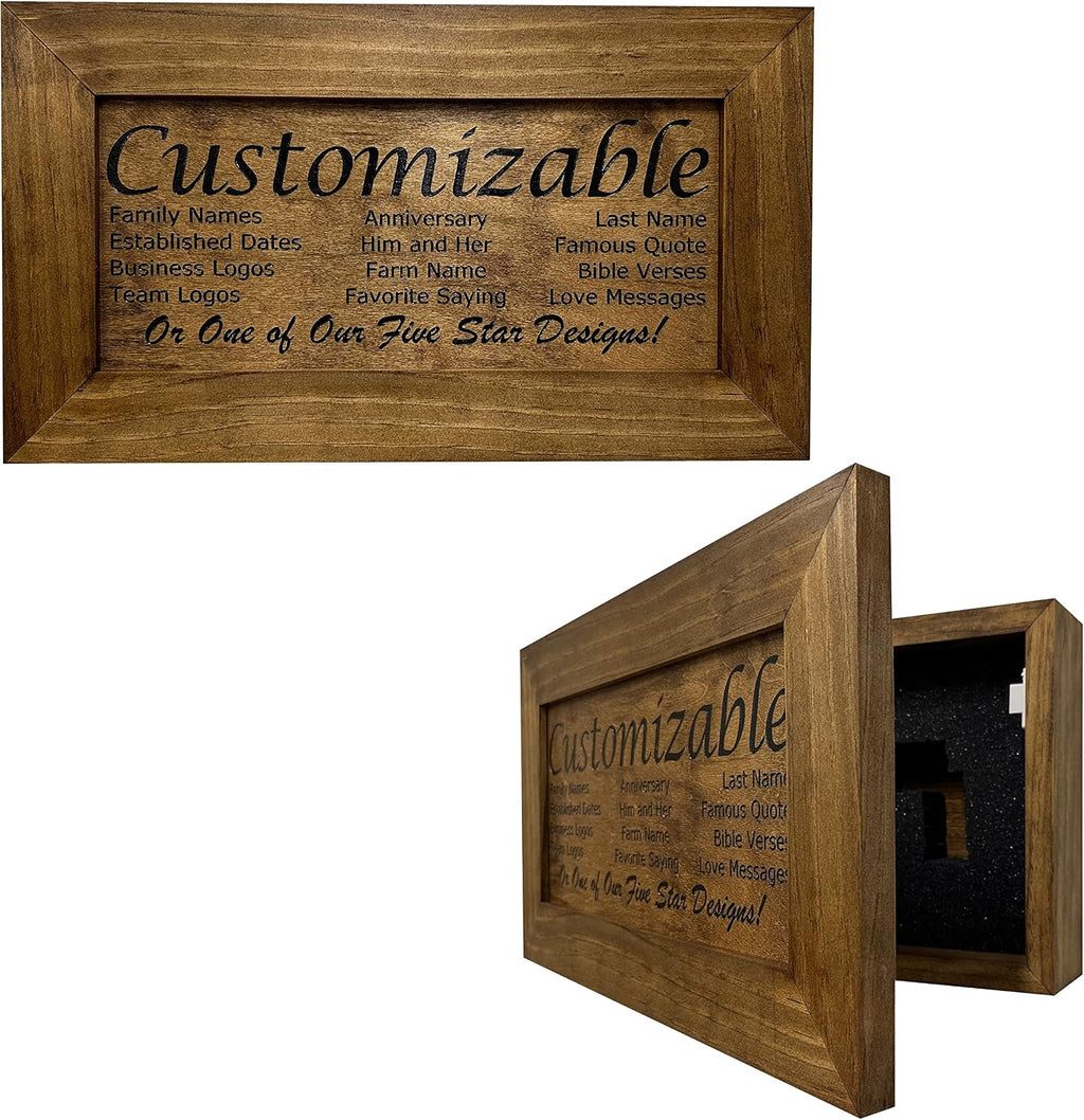 Bellewood Designs Customizable Gun Cabinet Wall Decoration - Personalized Gun Safe To Securely Store Your Gun In Plain Sight