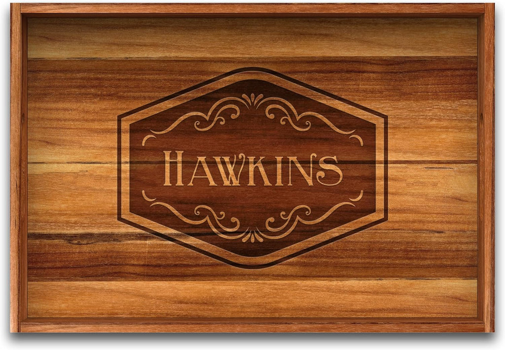 Teak Wood Serving Tray with Handles, Large Size - Engraved Personalized Gifts