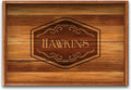 Teak Wood Serving Tray with Handles, Large Size - Engraved Personalized Gifts
