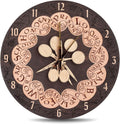 ZE WOOD Weasley Family Round Clock - Harry Potter 3D Wall Clock - Unique Dark Wooden Clock, Silent Large Modern Rustic Decorative Home Decor for Harry Potter Fans (6 spoons, M)