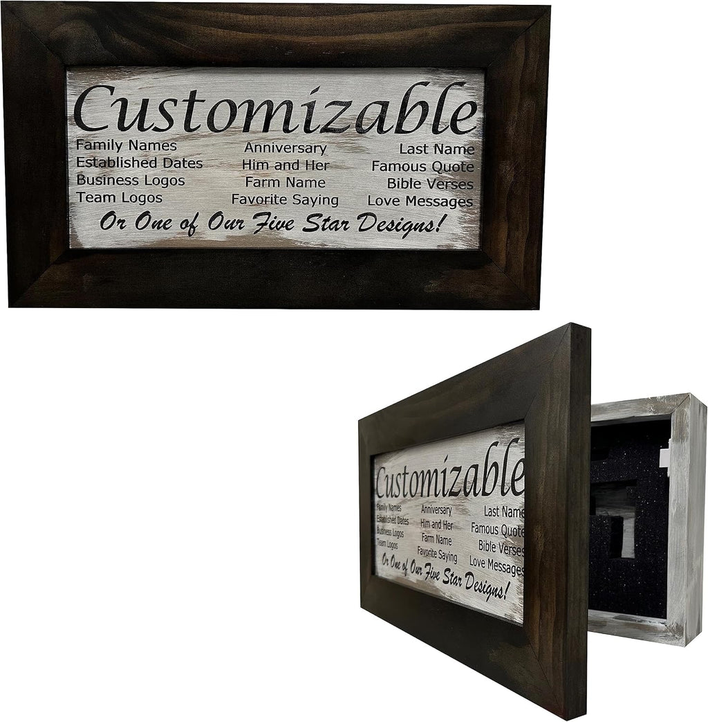 Bellewood Designs Customizable Gun Cabinet Wall Decoration - Personalized Gun Safe To Securely Store Your Gun In Plain Sight