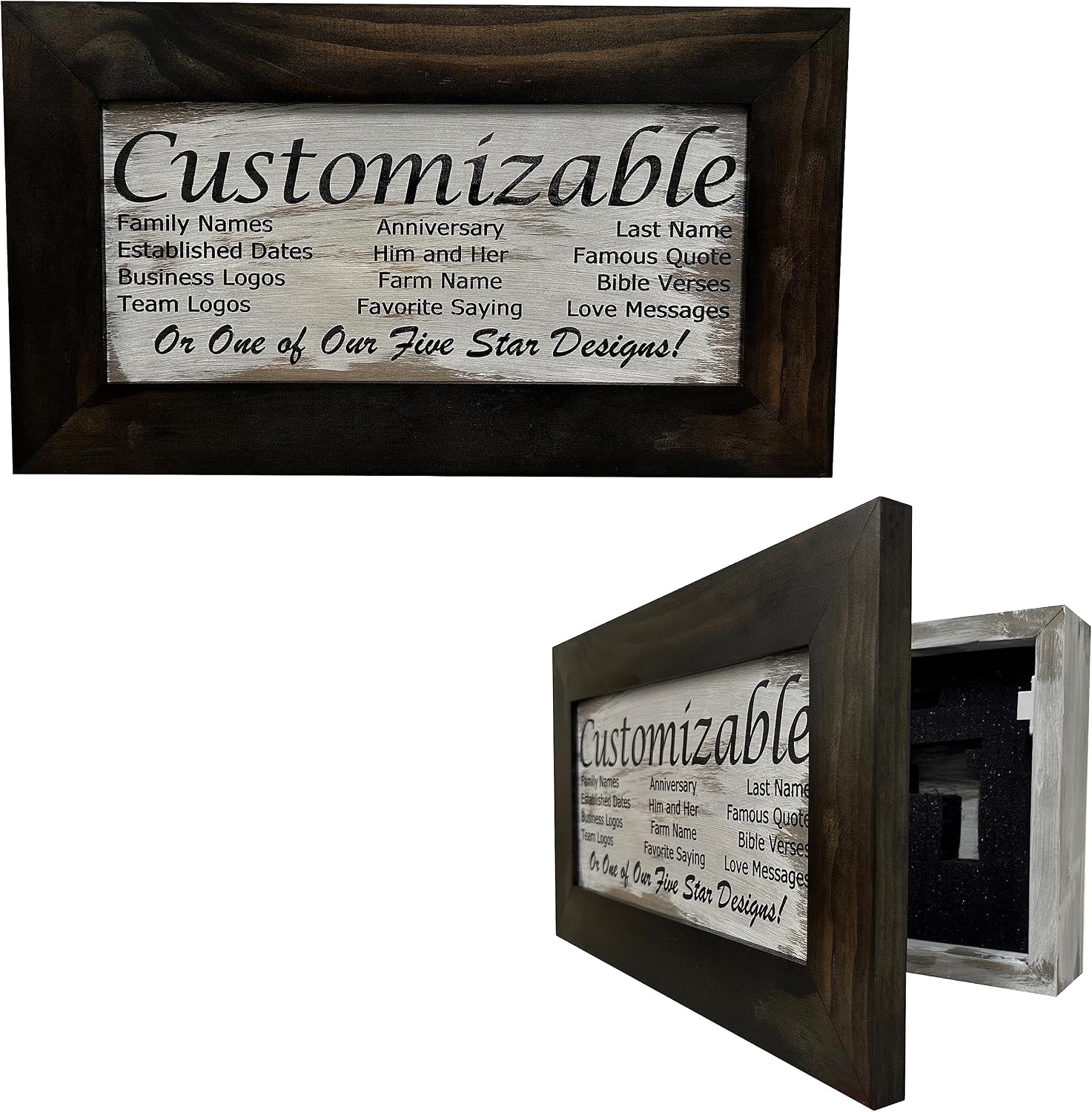 Bellewood Designs Customizable Gun Cabinet Wall Decoration - Personalized Gun Safe To Securely Store Your Gun In Plain Sight