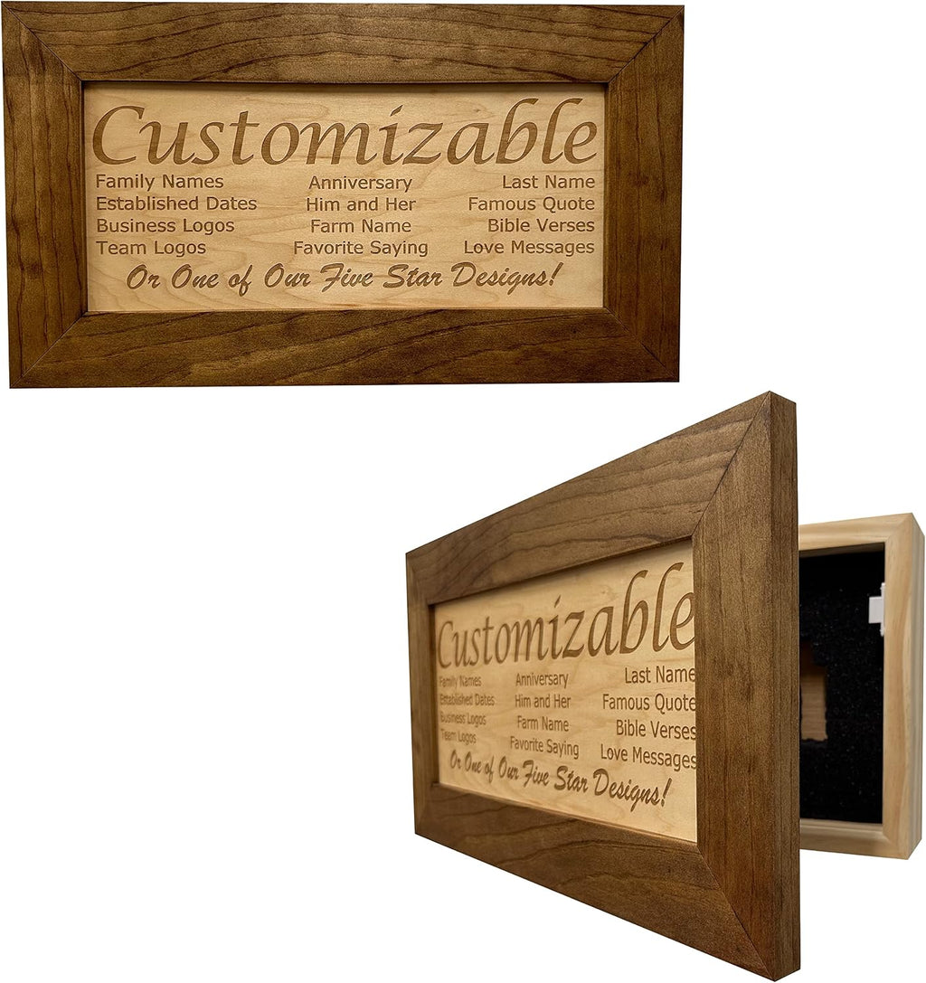 Bellewood Designs Customizable Gun Cabinet Wall Decoration - Personalized Gun Safe To Securely Store Your Gun In Plain Sight