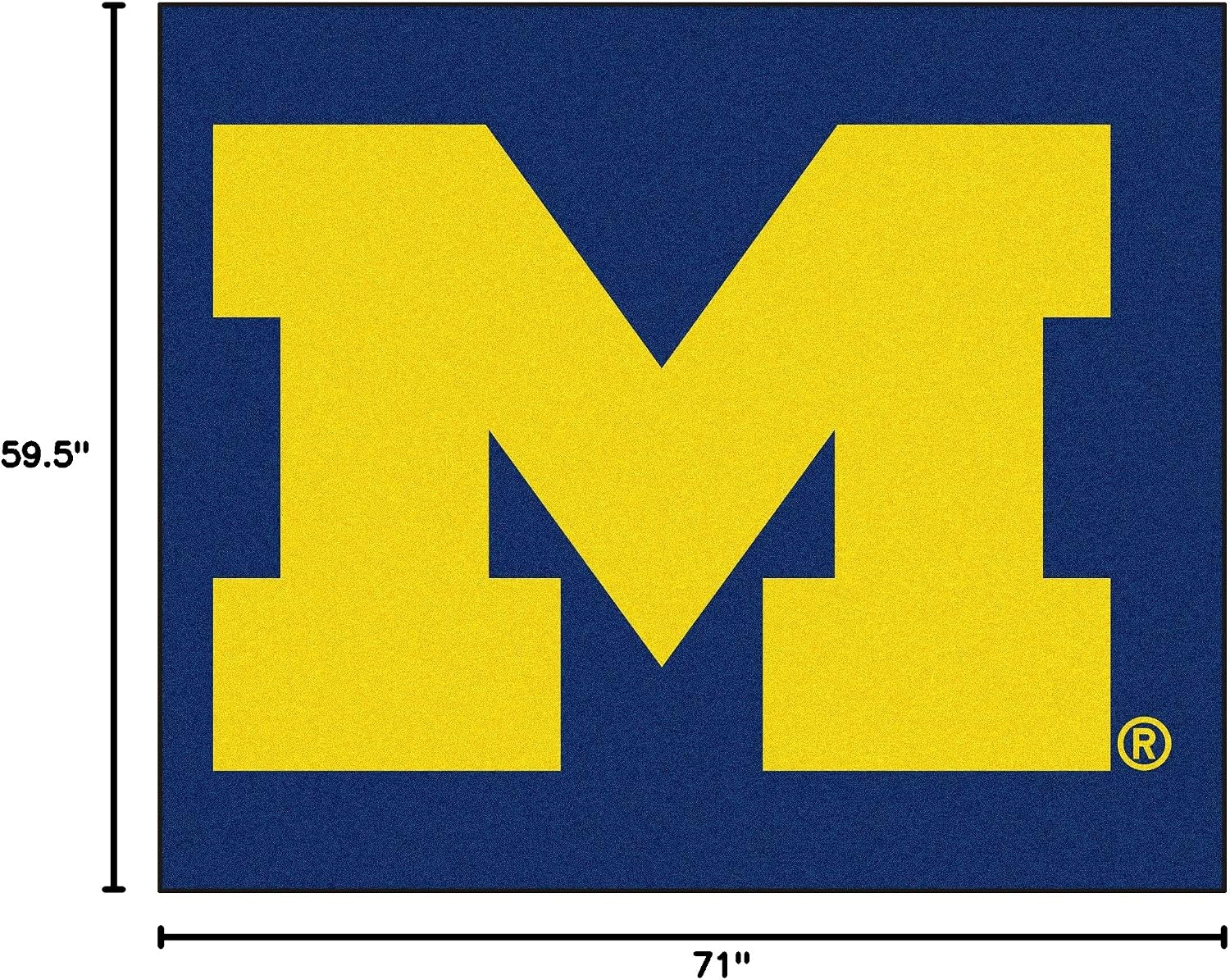 FANMATS 3407 Michigan Wolverines Tailgater Rug - 5ft. x 6ft. Sports Fan Area Rug, Home Decor Rug and Tailgating Mat
