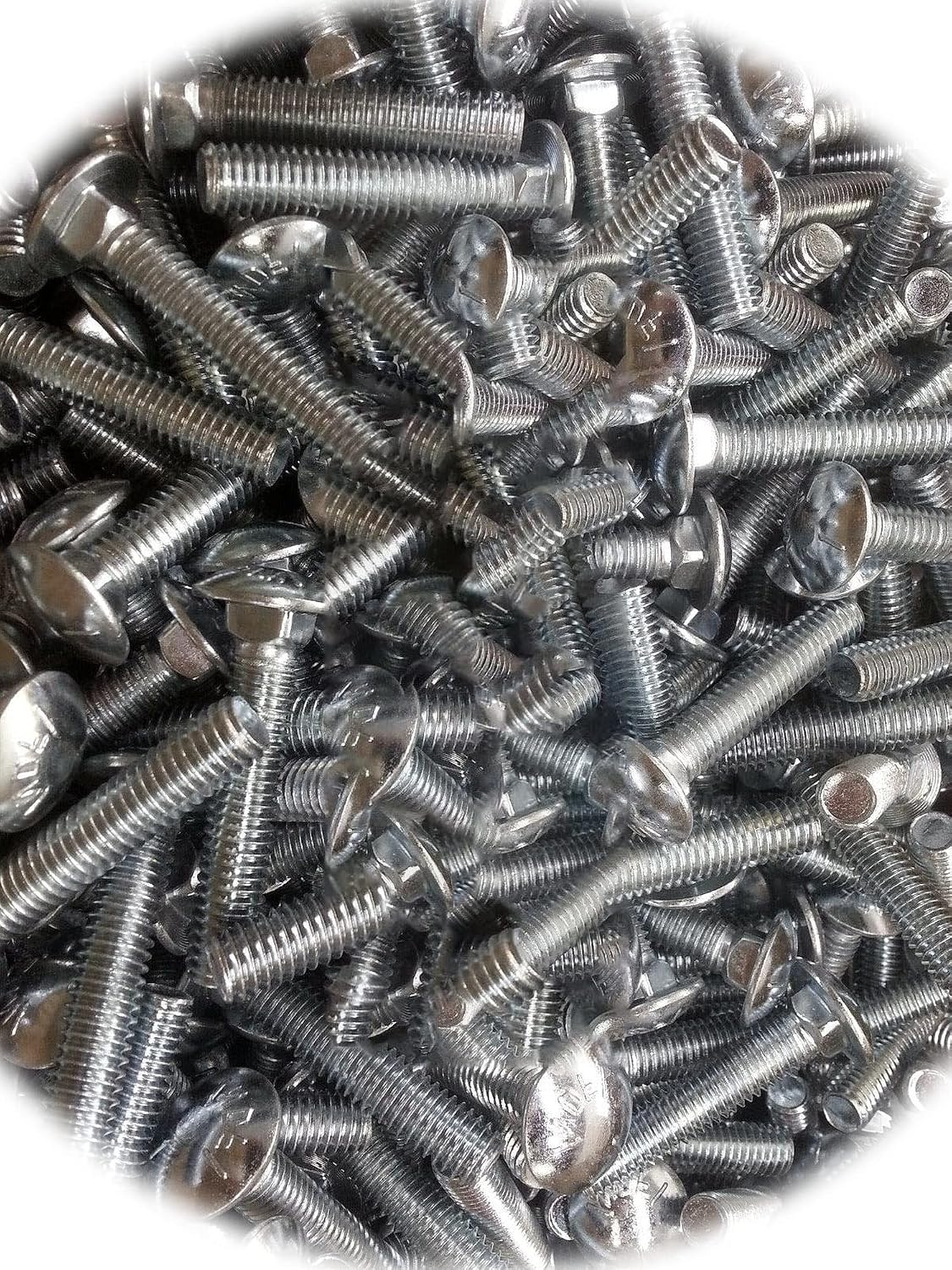 (Qty 100pcs) 3/8-16x2' inch Coarse Thread Grade 5 Carriage Bolts/Screws Zinc Plated Hardware Fastener Kit Set RV7376S