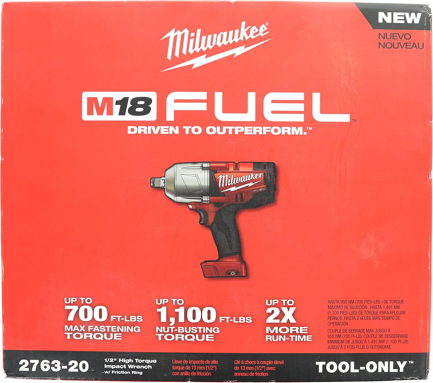 Milwaukee M18 Fuel 1/2- Inch. High Torque Impact Wrench with Friction Ring