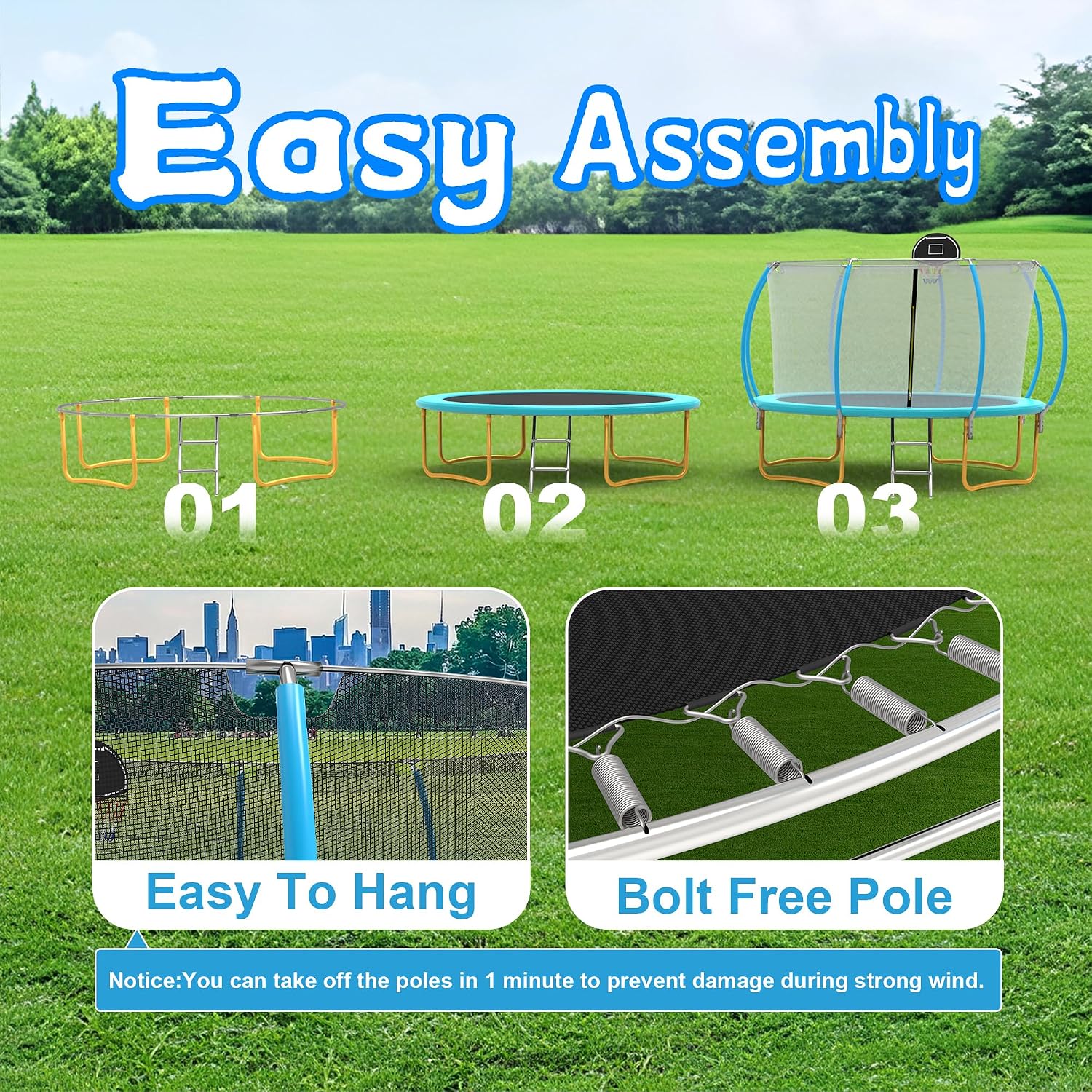 Tranpoline Outdoor 10FT 12FT 14FT 16FT Tranpoline for Kids & Adults,Recreational Tranpoline with Basketball Hoop,Safety Enclosure Net & Ladder