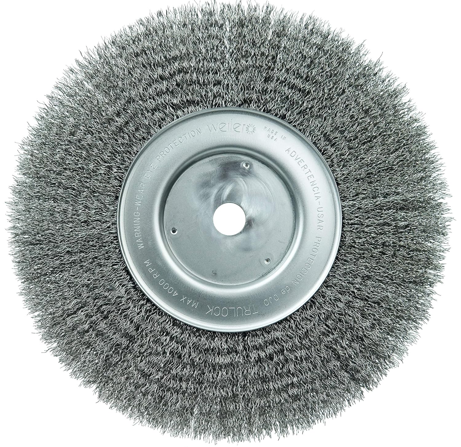 Weiler 01248 10' Narrow Face Crimped Wire Wheel, 0.0118' Steel Fill, 3/4' Arbor Hole, Made in the USA (Pack of 2)