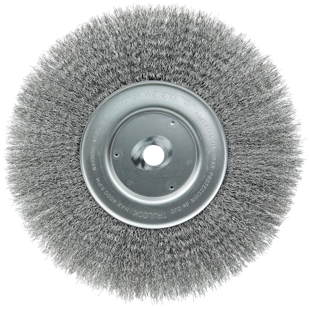 Weiler 01238 10' Narrow Face Crimped Wire Wheel, 0.0104' Steel Fill, 3/4' Arbor Hole, Made in The USA (Pack of 2)
