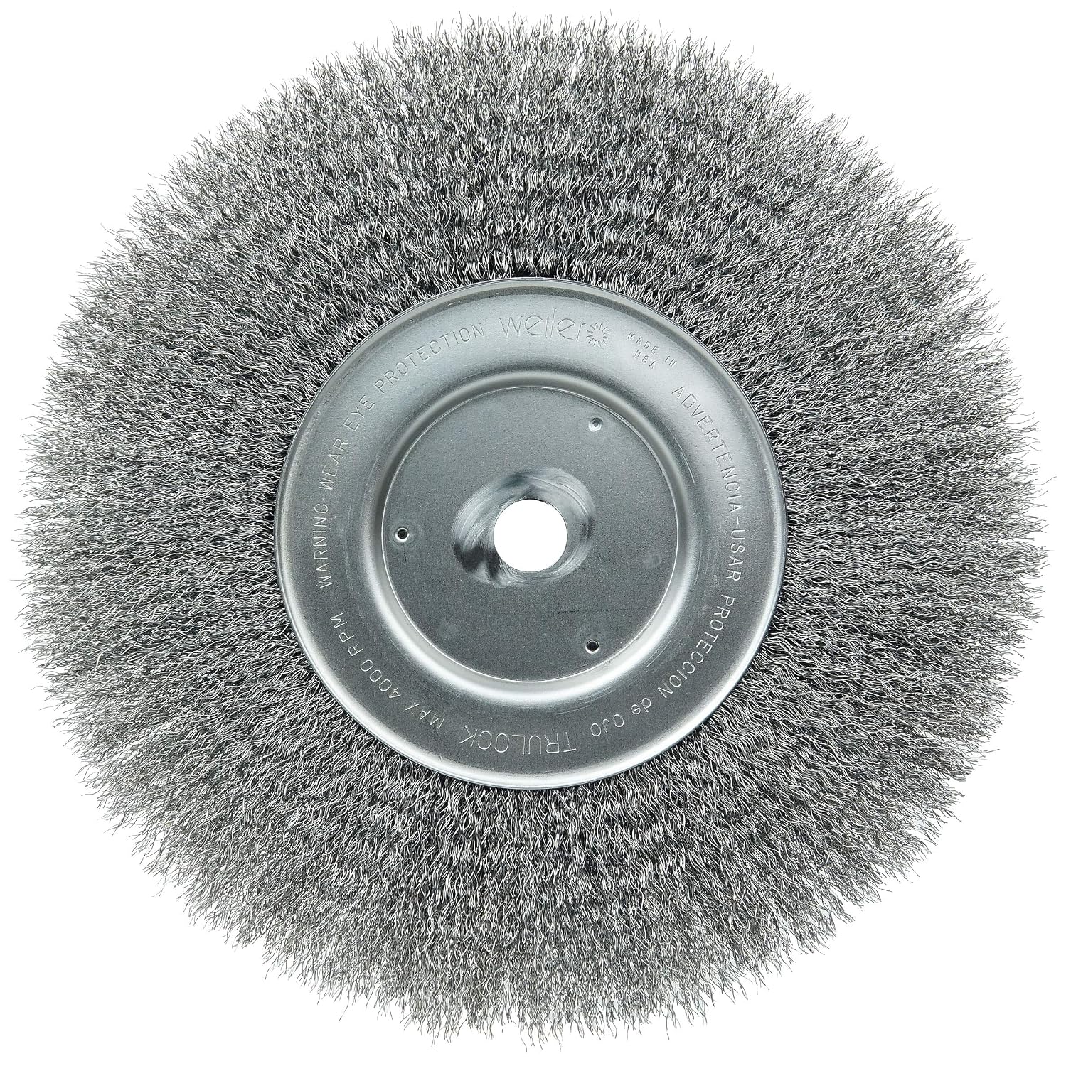 Weiler 01238 10' Narrow Face Crimped Wire Wheel, 0.0104' Steel Fill, 3/4' Arbor Hole, Made in The USA (Pack of 2)
