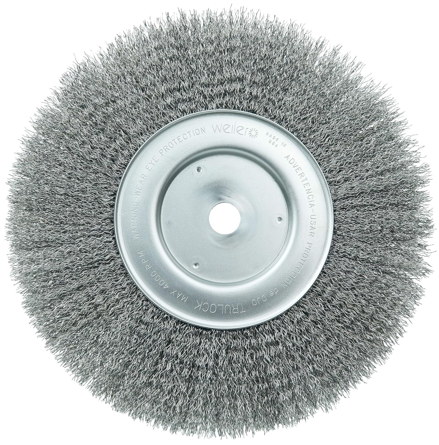Weiler 01258 10' Narrow Face Crimped Wire Wheel, .014' Steel Fill, 3/4' Arbor Hole, Made in The USA (Pack of 2)