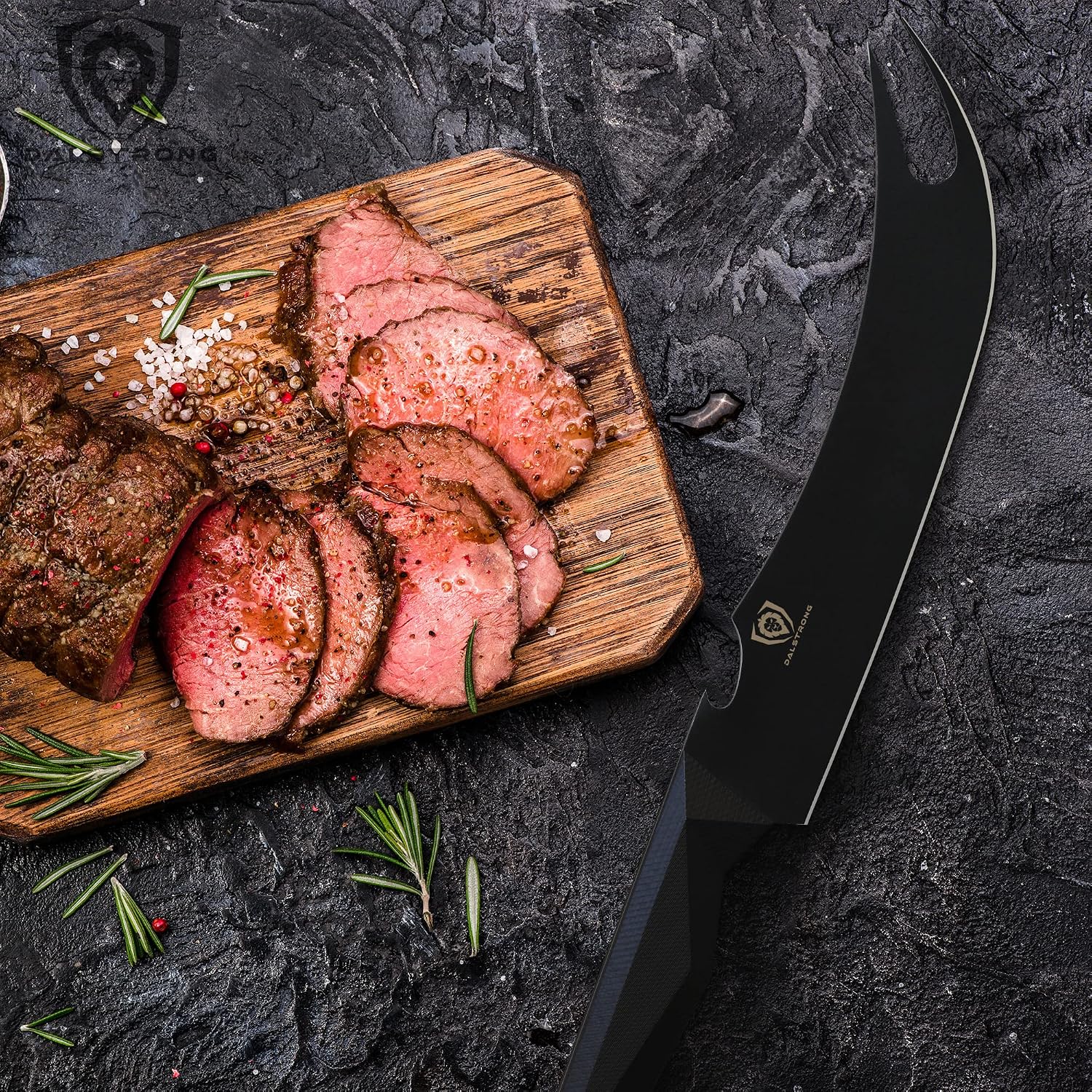 Dalstrong BBQ Pitmaster 9-inch Meat Knife - Shadow Black Series - Black Titanium Nitride Coated - High Carbon - Vacuum Treated Steel - Razor Sharp Kitchen Knife - Sheath - NSF Certified