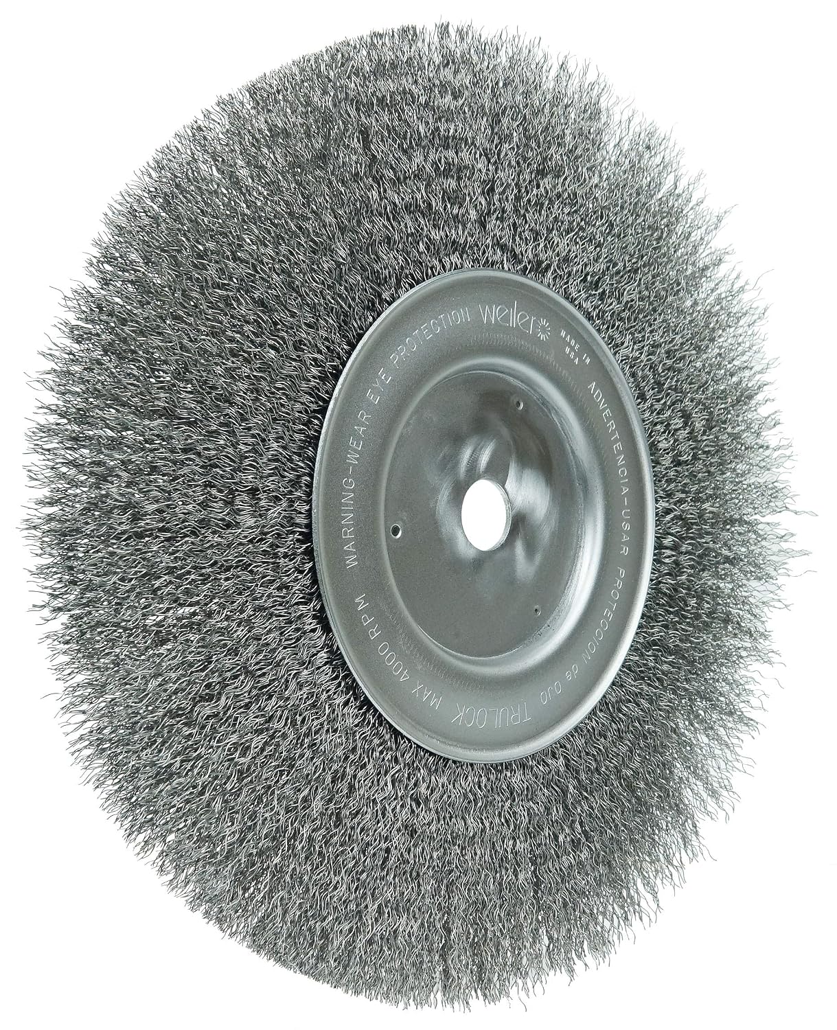 Weiler 01248 10' Narrow Face Crimped Wire Wheel, 0.0118' Steel Fill, 3/4' Arbor Hole, Made in the USA (Pack of 2)